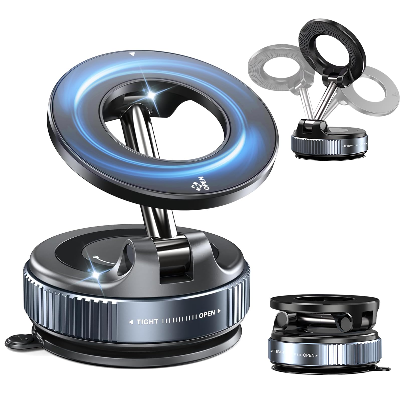 Yousheme Upgraded 360 Magnetic Phone Holder, Magnetic Car Phone Mount, Hands-Free Suction Cup Phone Holder For Car/Gym/Mirror/Sh