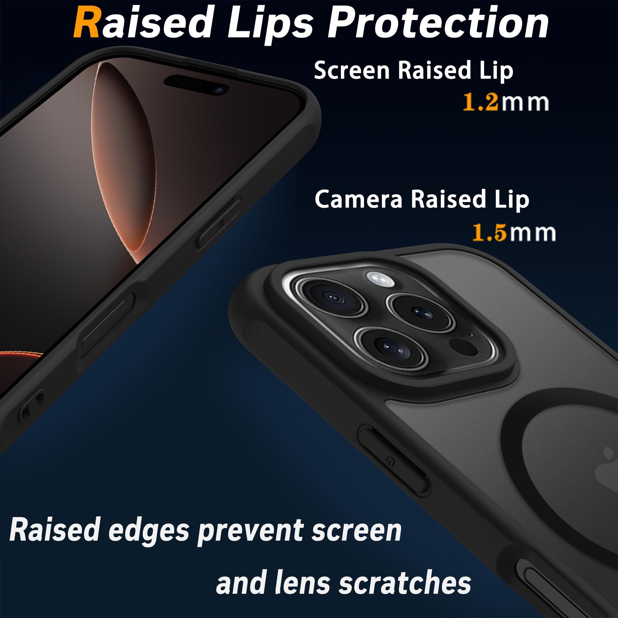 Pinlisheng Magnetic For Iphone 16 Pro Case,Compatible With Magsafe,Military Grade Drop Tested, Shockproof Matte Translucent Hard