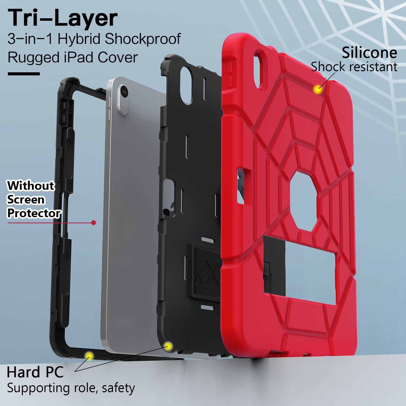 Grifobes Kids Case For Ipad 10Th Generation Case, For 2022 10.9 Inch Ipad 10 Th Generation Case With Kickstand, Heavy Duty Shock