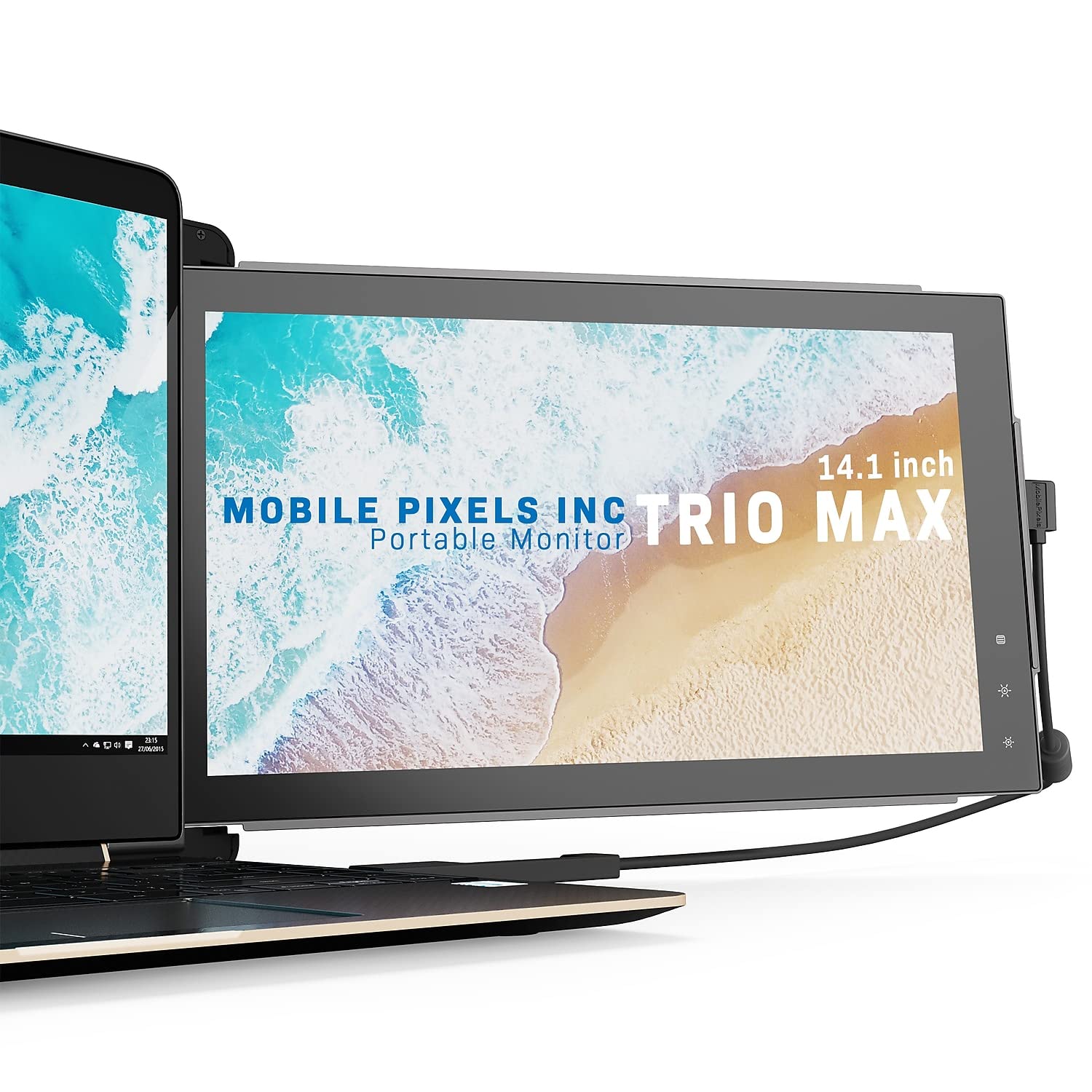 Mobile Pixels Trio Max Portable Monitor, 14 Full HD IPS Dual Triple Monitor for laptops, USB C/USB A Portable Screen,Windows/M