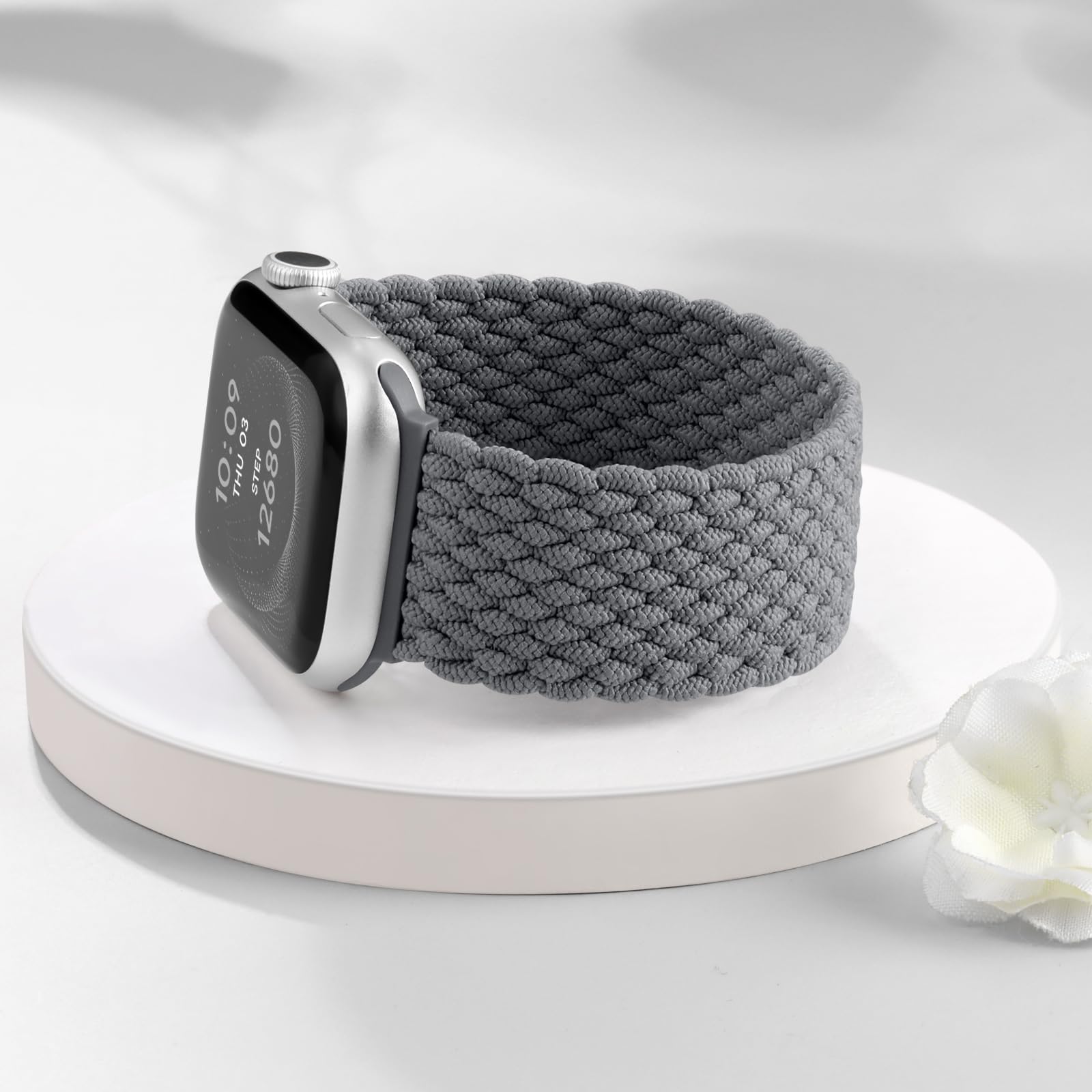 Zedoli Braided Solo Loop Compatible With Apple Watch Band 40Mm 42Mm 38Mm 41Mm Women Men, Stretchy Soft Nylon Band Elastic Sport