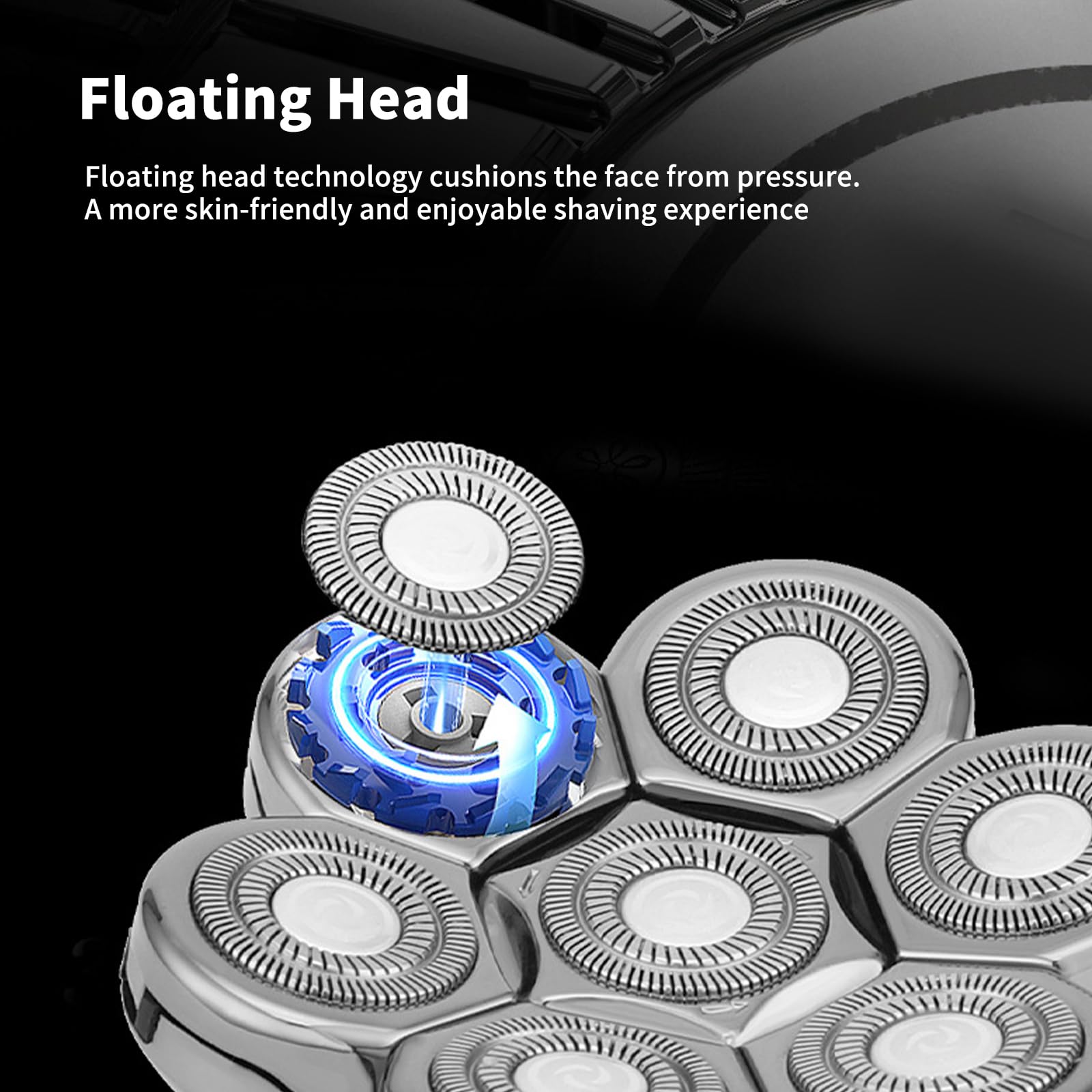 Cordless 7D Head Shavers For Bald Men Multifunctional Rechargeable Electric Razor Ipx6 Waterproof For Home Travel