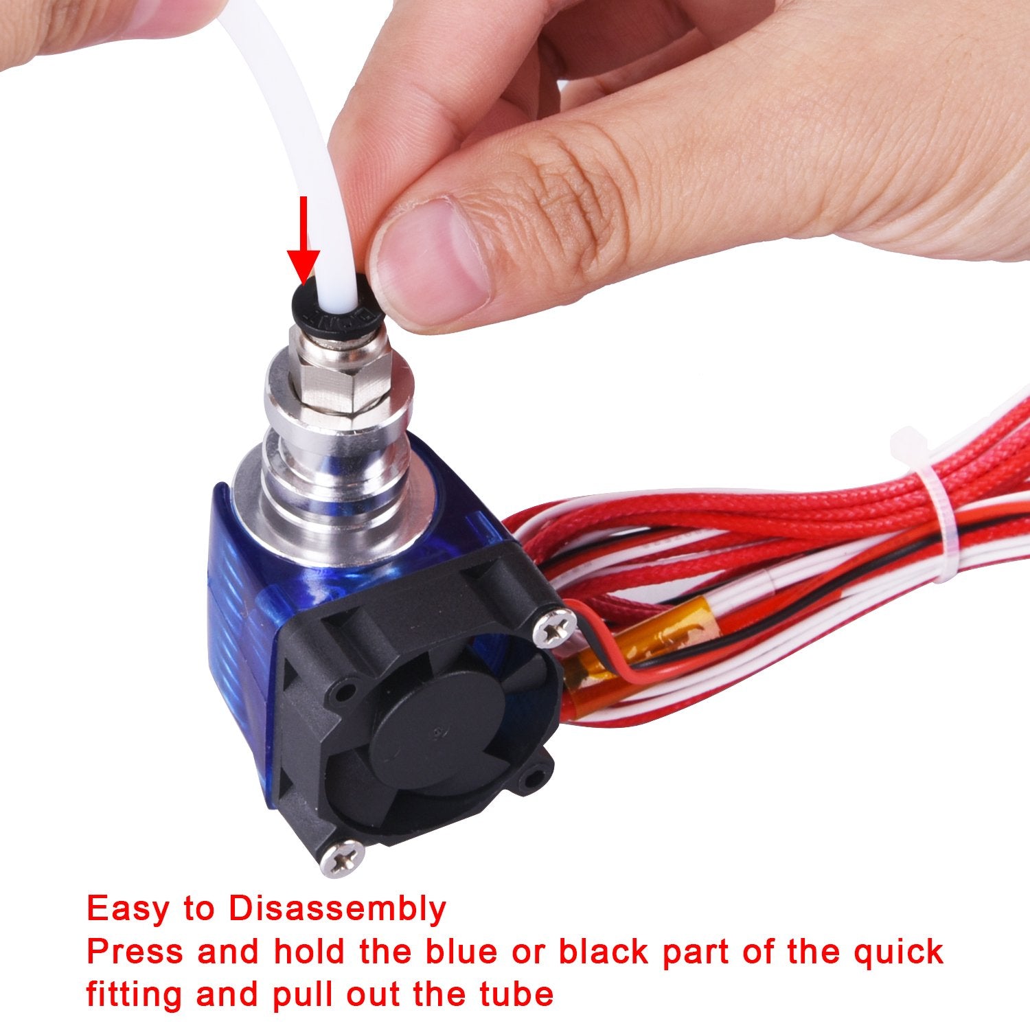 Siquk 2 Pcs Ptfe Teflon Tube (2M) 4 Pcs Pc4 M6 Quick Fitting 4 Pcs Pc4 M10 Straight Pneumatic Fitting Push To Connect For 3D Pri