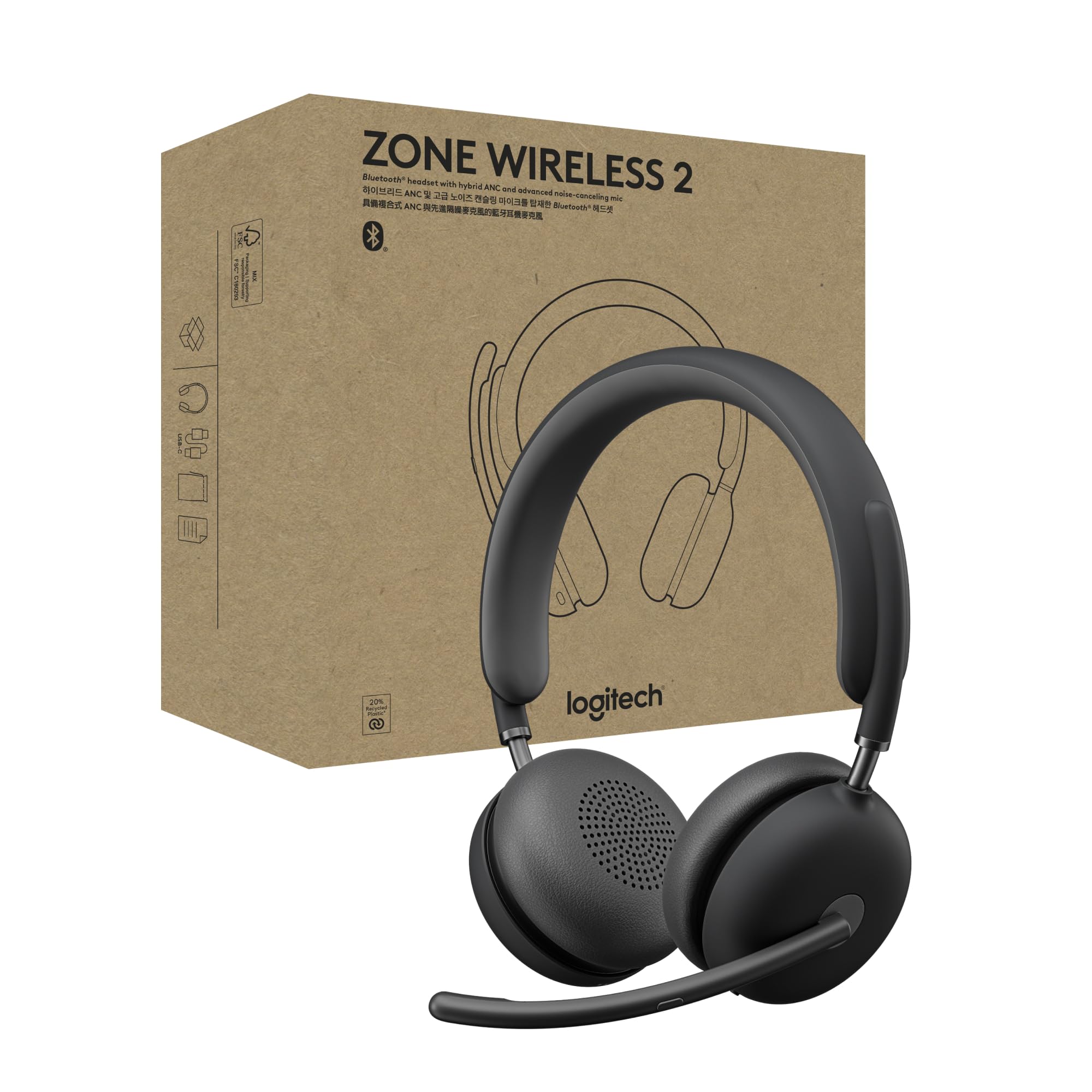Zone Wireless 2 (Graphite), Certified For Business And Built For Power Users, Fe