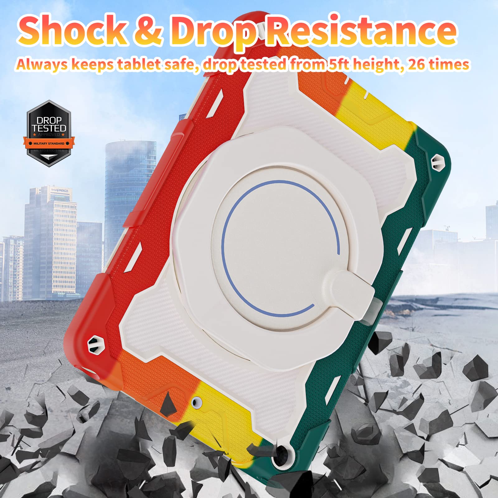 Roiskin For Ipad 10.2 Inch Ipad 9Th 8Th 7Th Generation Case With Screen Protector For Women With 360 Kickstand Shoulder Strap Ha