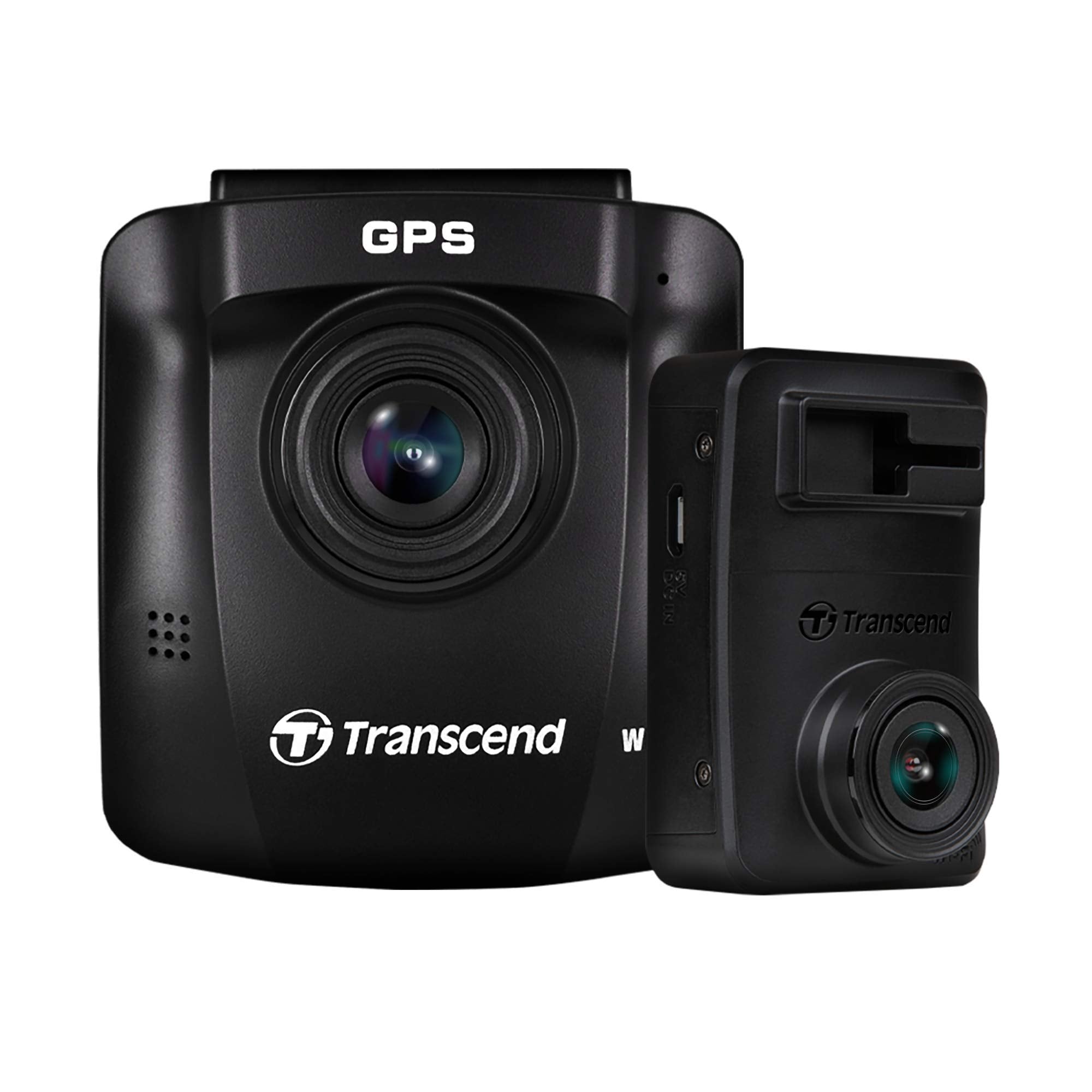 Transcend 64GB, Dual Camera Dash Cam, 140 Wide Angle, 2.4 Display, Built in WiFi GPS,G Sensor, Night Vision, Loop Recording, Parking Mode, ADAS, for Cars Taxi   TS DP620A 64G