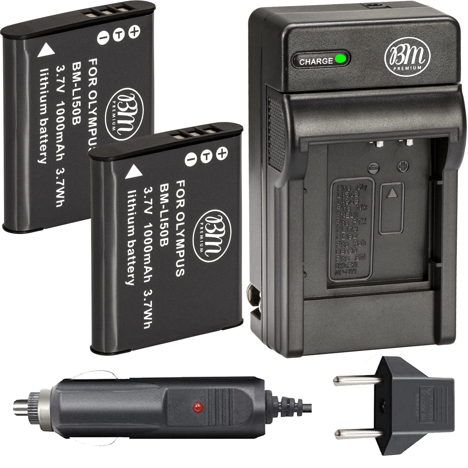 BM 2 LI 50B Batteries and Battery Charger for Olympus Stylus SH 25MR SZ 12 SZ 15 SZ 16 SZ 20 SZ 30MR SZ31MR TG 610 TG 630 TG 810 TG 820 TG 830 TG 850 TG 850 TG 860 TG 870 VG 190 XZ 1 XZ 16 Cameras