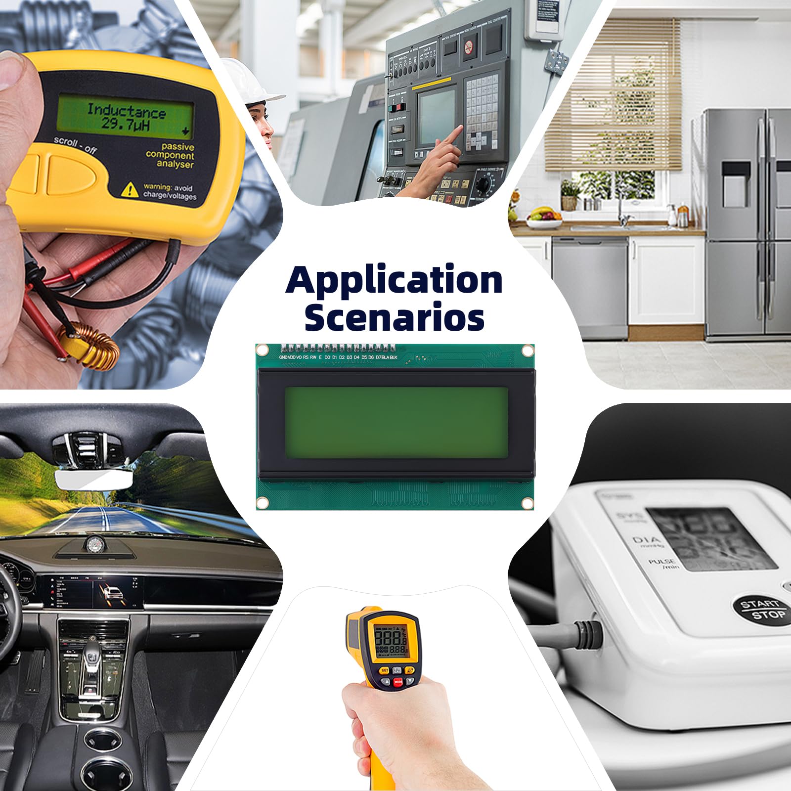 2004 Lcd Display Module With Iic I2C Serial Interface Adapter Lcm Green Backlight Screen St7066U Controller 20X4 Lcd For Arduino