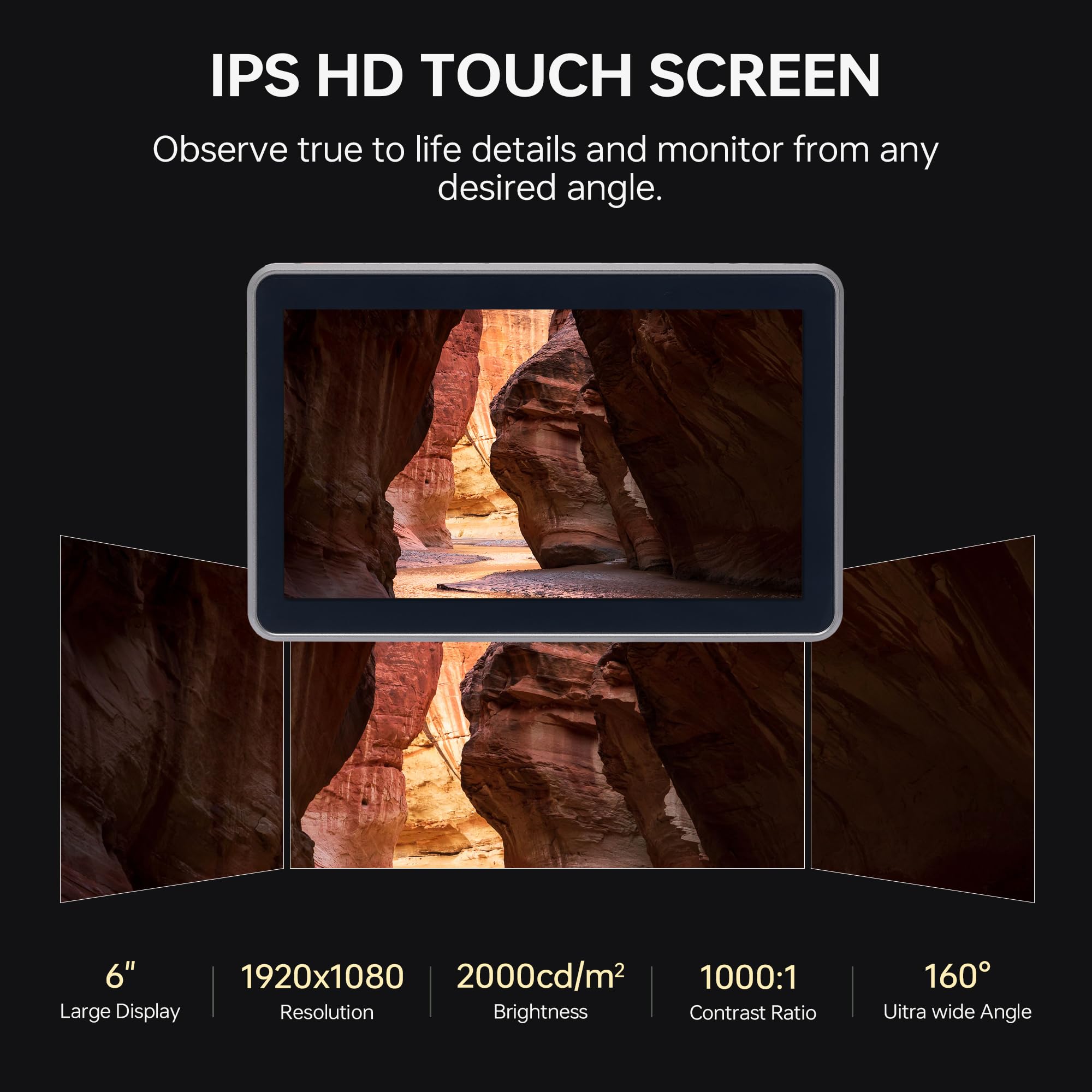 Viltrox Dc-X3 6 Inch Touchscreen Camera Field Monitor, Professional Photographic Monitor 4K Hdmi 1.4 / 3G-Sdi, 2000 Nits, Camera