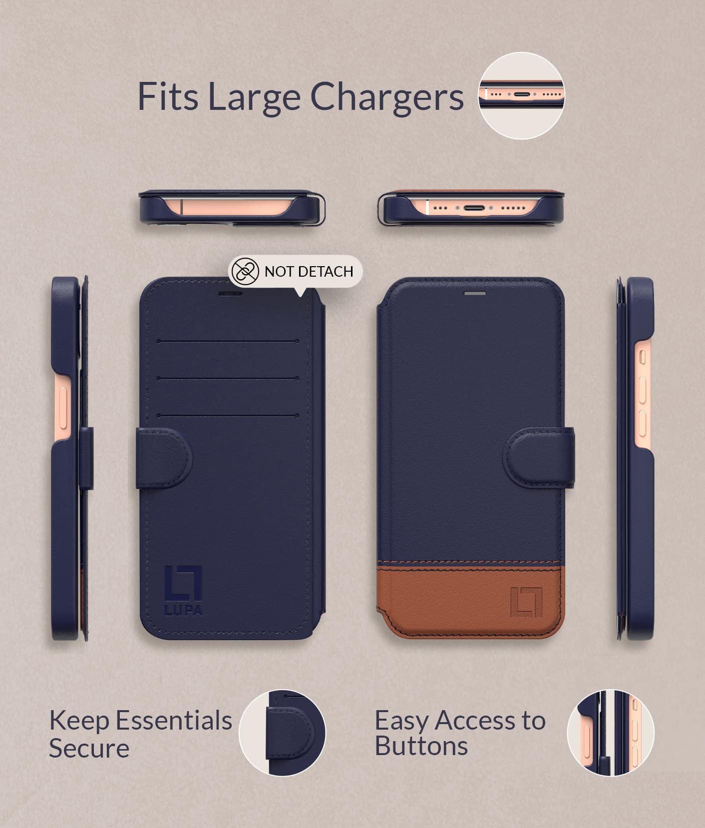 Iphone 16 Wallet Case For Women And Men, Slim & Protective, Credit Card Holder, Shockproof Pu Leather Folio Cover Compatible Wit