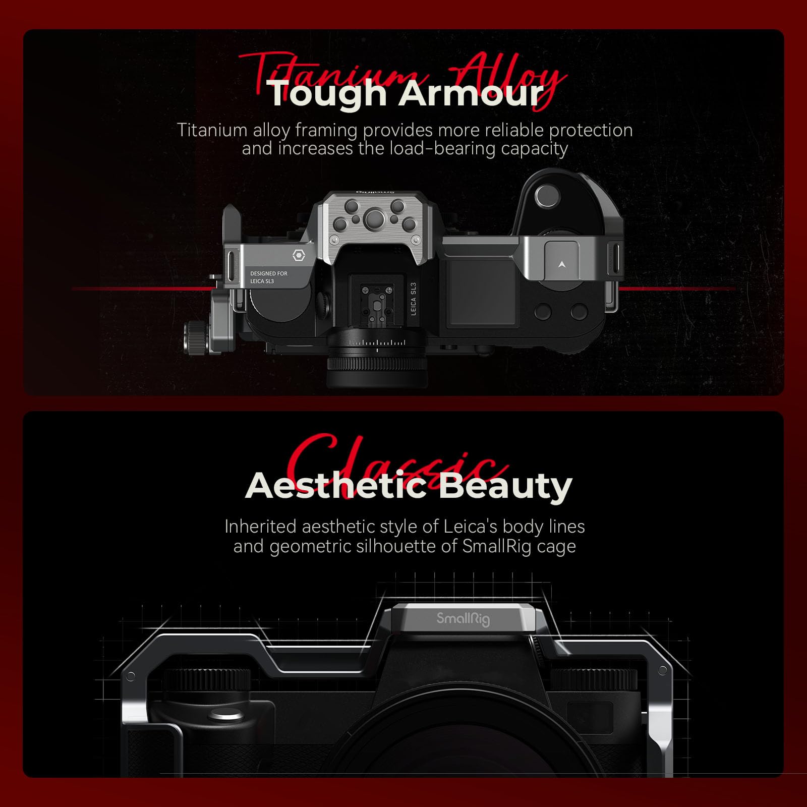 Smallrig Sl3 Cage Kit For Leica Sl3 With Aluminum And Titanium Build, One-Touch Release Cable Clamp, Quick Release Plate For Arc