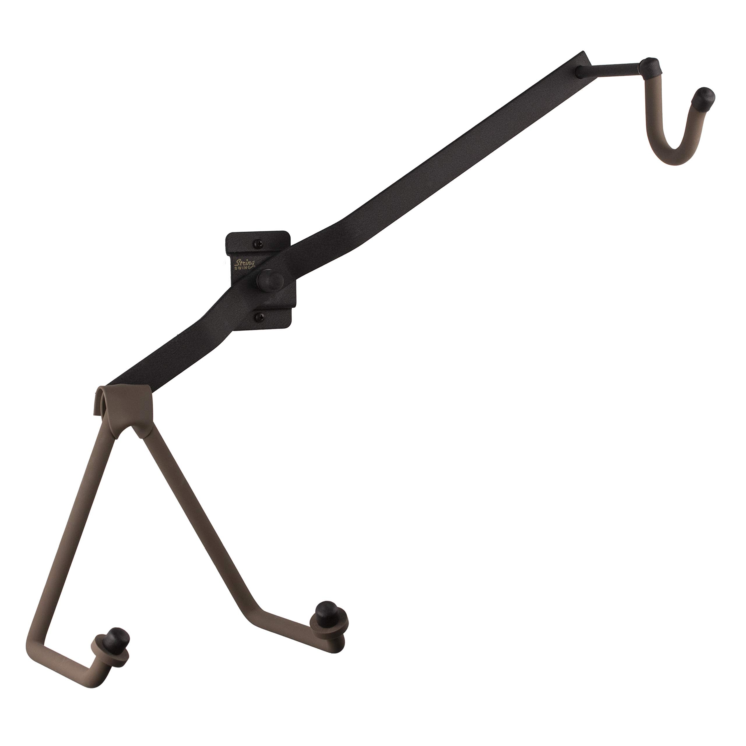 String Swing Guitar Holder Low-Profile Wide-Body for Horizontal Flat Wall Mount - 1 Piece Unit CC151-LPW-FW