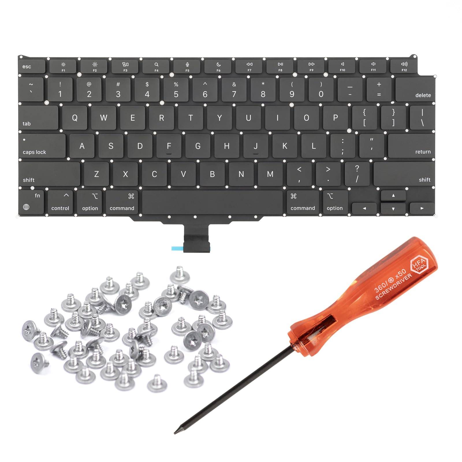 HAWSON US A2337 Keyboard Replacement for MacBook Air Retina 13 M1 A2337 Late 2020 Year US Layout with Keyboard Screws and Screw
