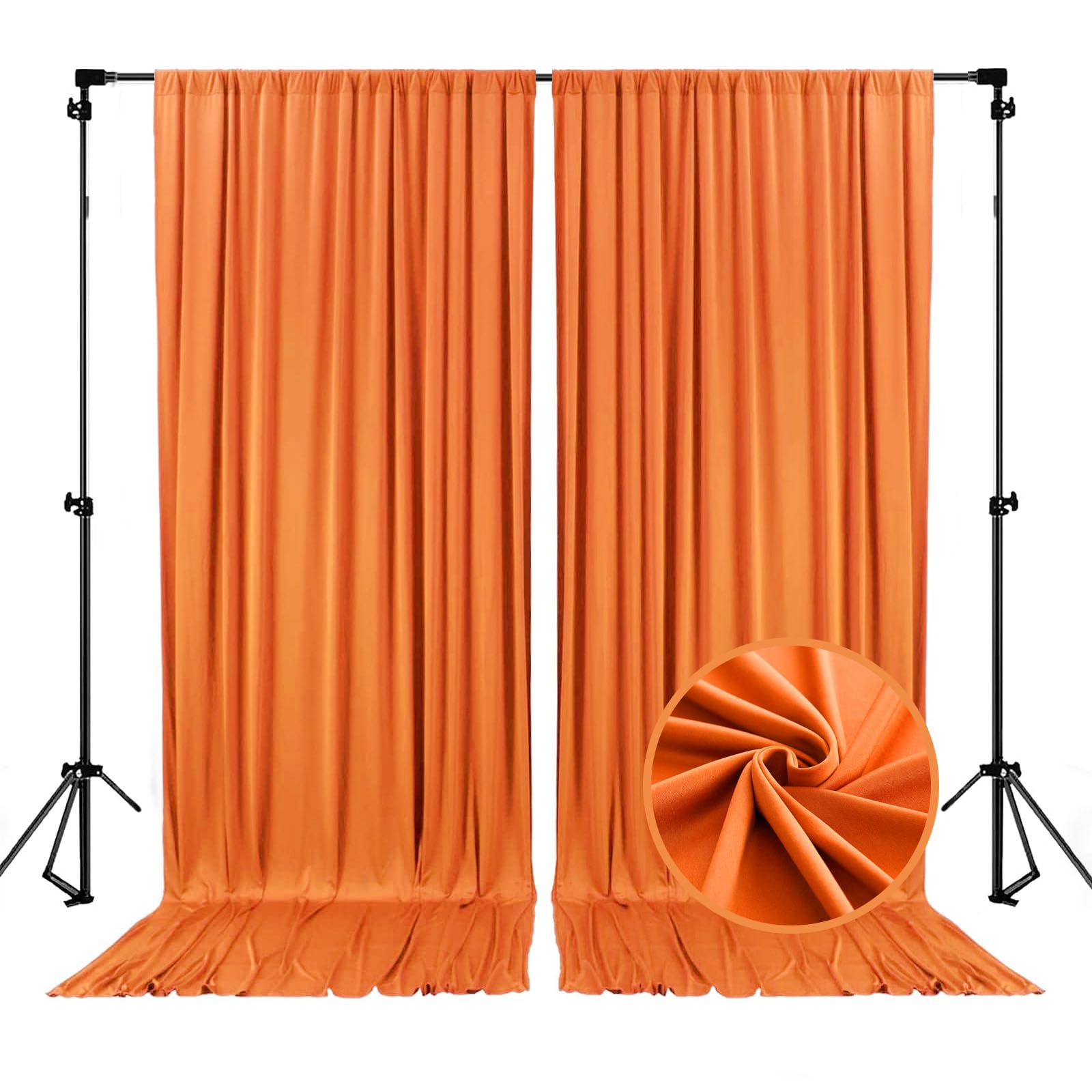 10 x 7 Feet Orange Backdrop Curtain for Partie, Background Curtains for Photoshoot, Birthday, Wedding, Halloween, Thanksgiving, 