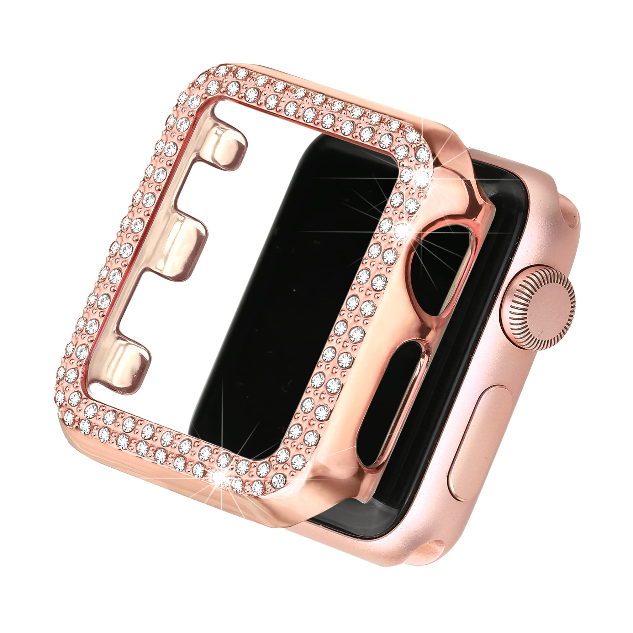 Secbolt Bling Case Compatible With Apple Watch Series 8 Series 7 45Mm, Full Cover Bumper Screen Protector For Iwatch 8/7 (Copper