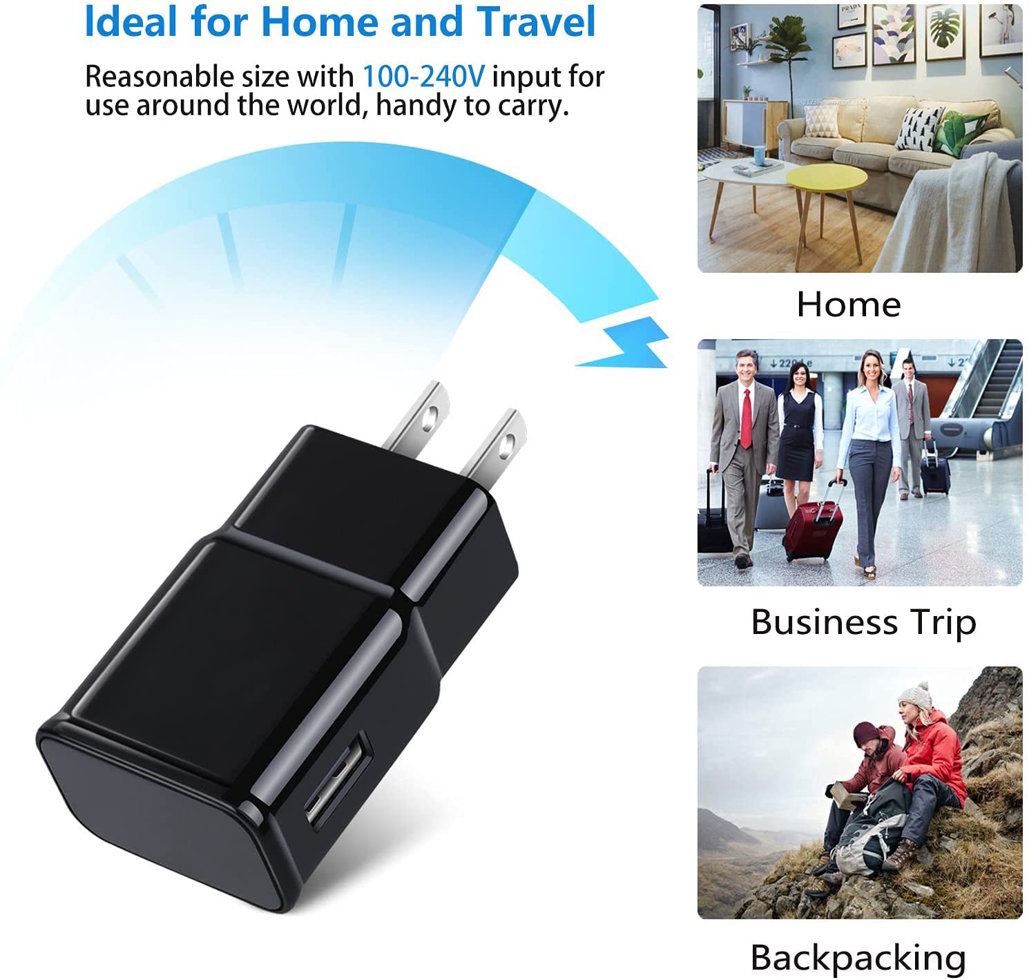 6 Pack Type C Charger Fast Charging Block, Android Phone Rapid Usb Wall Charger Compatible With Samsung Galaxy S21/S20/S10/S10E/S10 Plus/S9/S9 Plus/S8/S8 Plus/S7/S6/Note 10/Note 9/Note 8,Lg,Htc(Black)