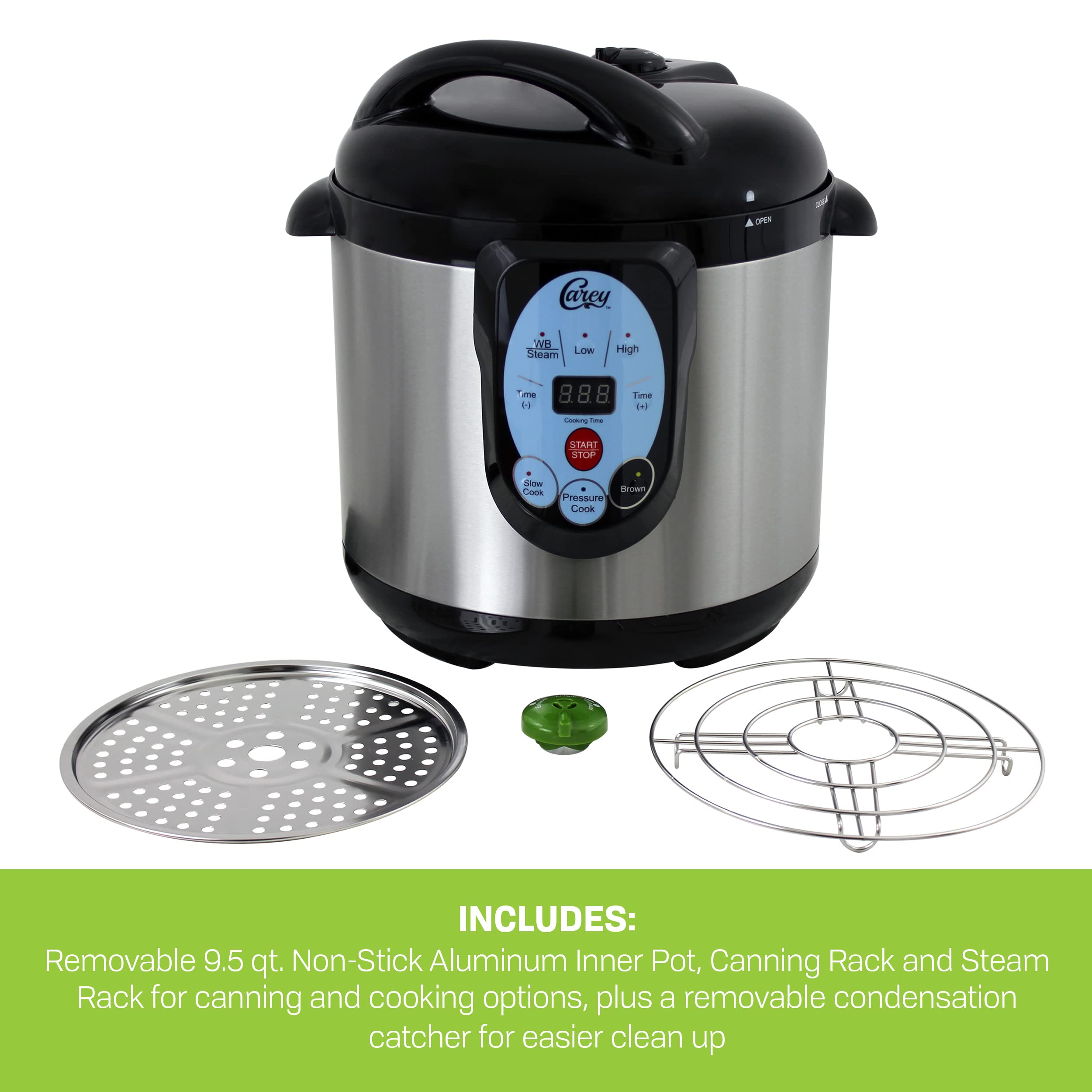 Carey Dpc 9Ss Smart Electric Pressure Cooker And Canner, Stainless Steel, 9.5 Qt