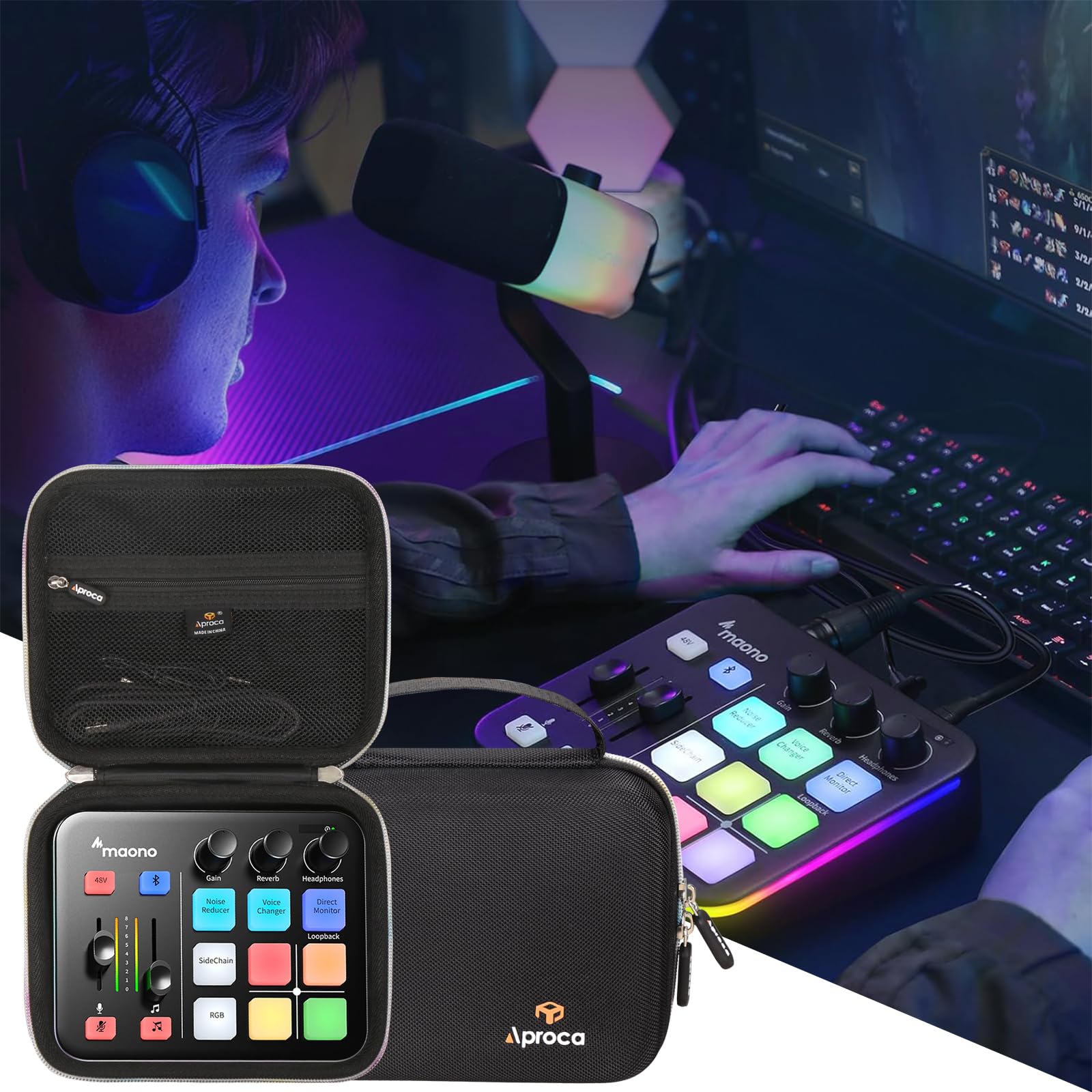 Aproca Portable Hard Storage Case, For Maono Gaming Audio Mixer Audio Interface And Accessories