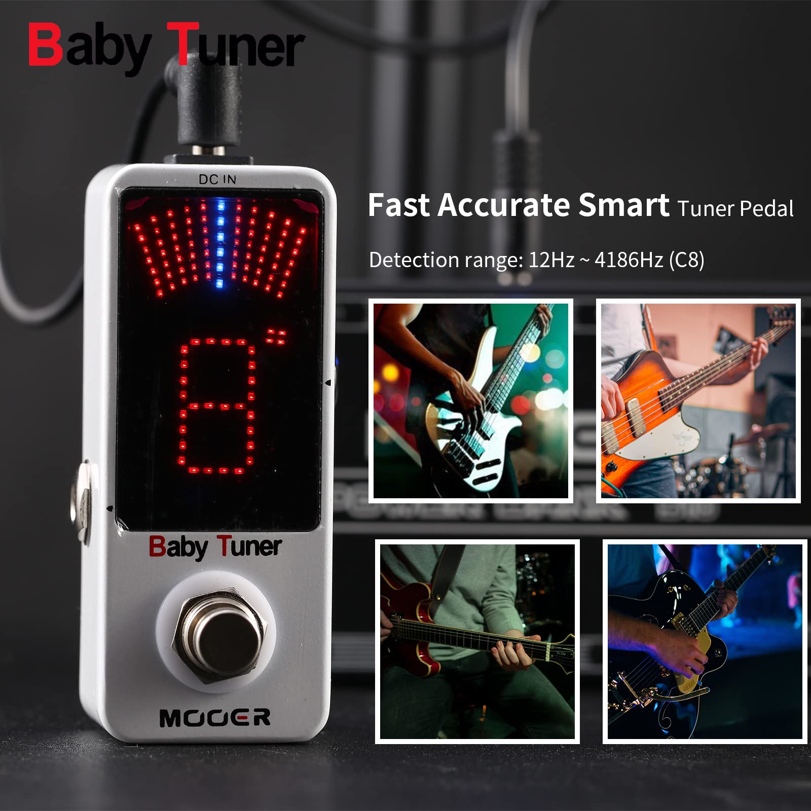 Mooer Baby Tuner Guitar Tuner Pedal Mute Function Micro Tuner Tuning Pedal For Electric Instruments Electro Acoustic Instruments