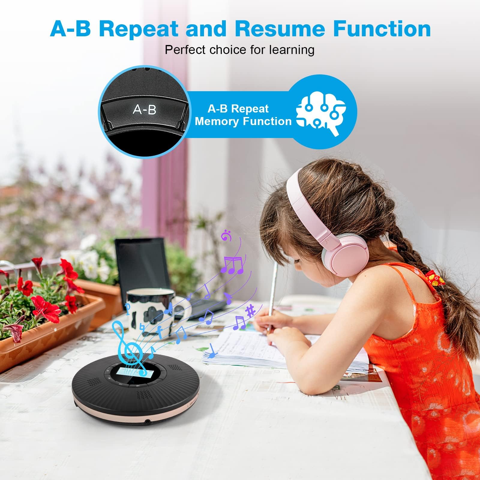 Hott Cd Player Portable With 4 Speakers, Portable Cd Player With 5.3 Bluetooth And Fm Transmitter With Big Lcd Screen Rechargeab