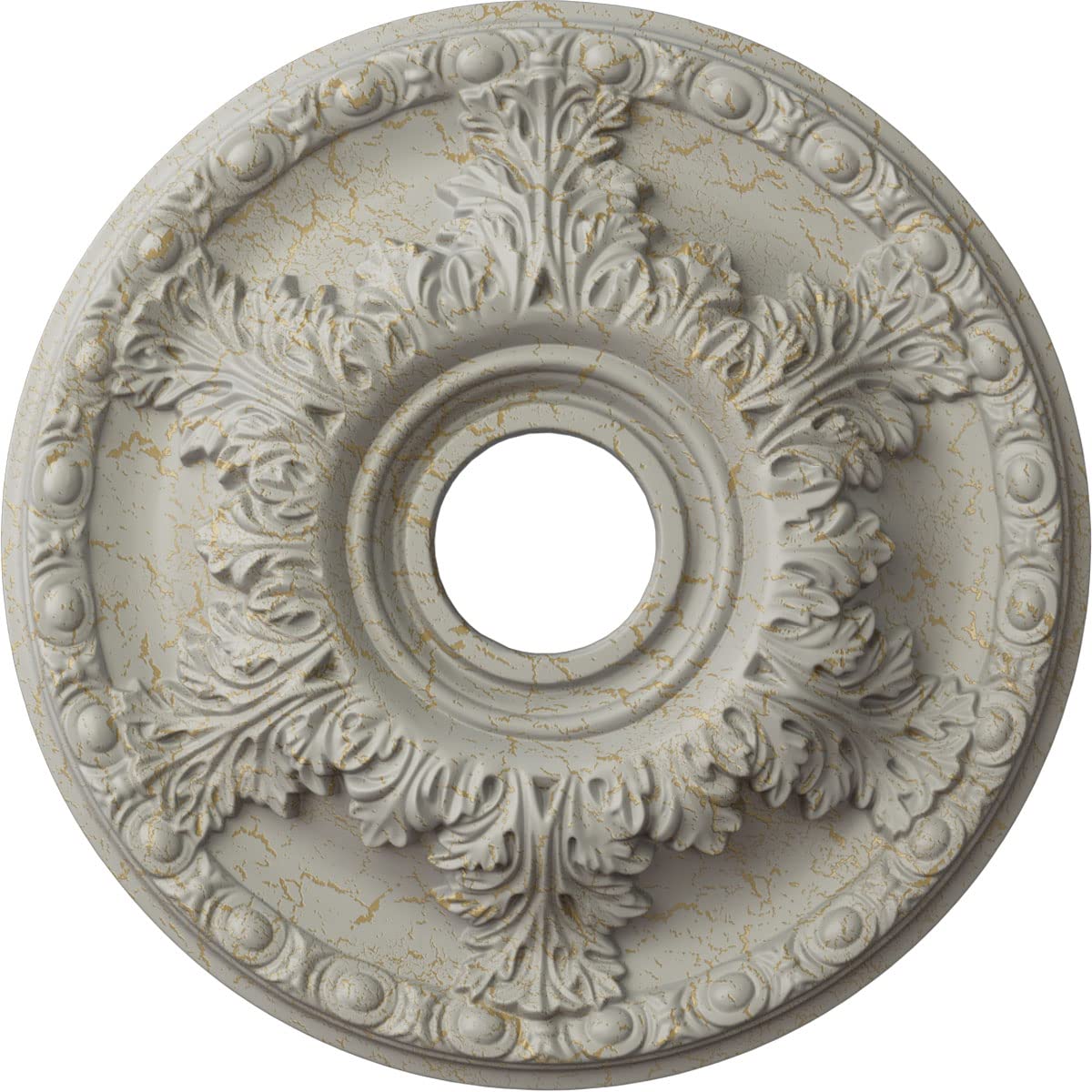 Ekena Millwork CM18GAPCC Granada Ceiling Medallion, Pot of Cream Crackle