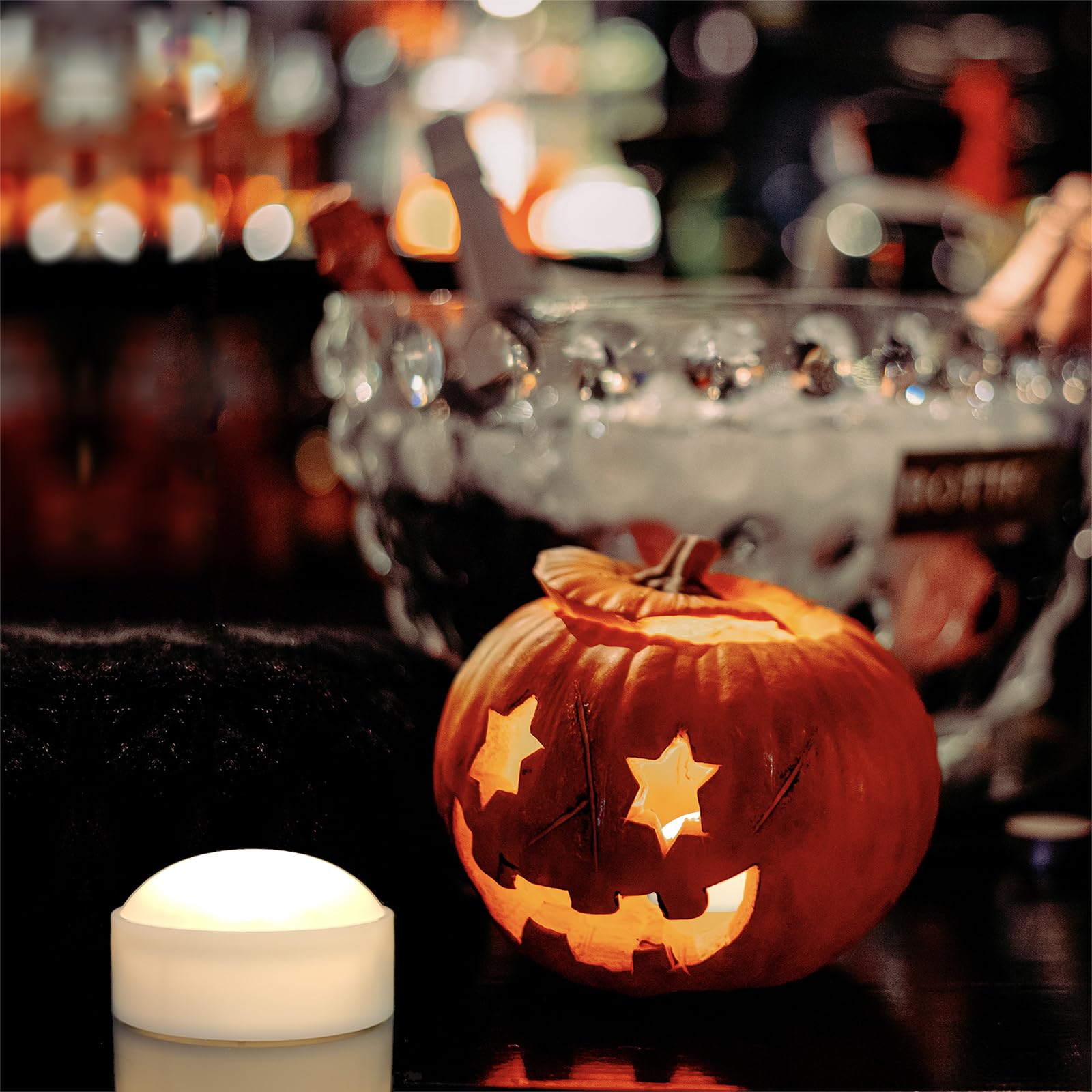 Izan 3 Pack Battery Operated Led Lights With Remote And Timer, Bright Flickering Flameless Candle Set For Pumpkin D  Cor Jack O