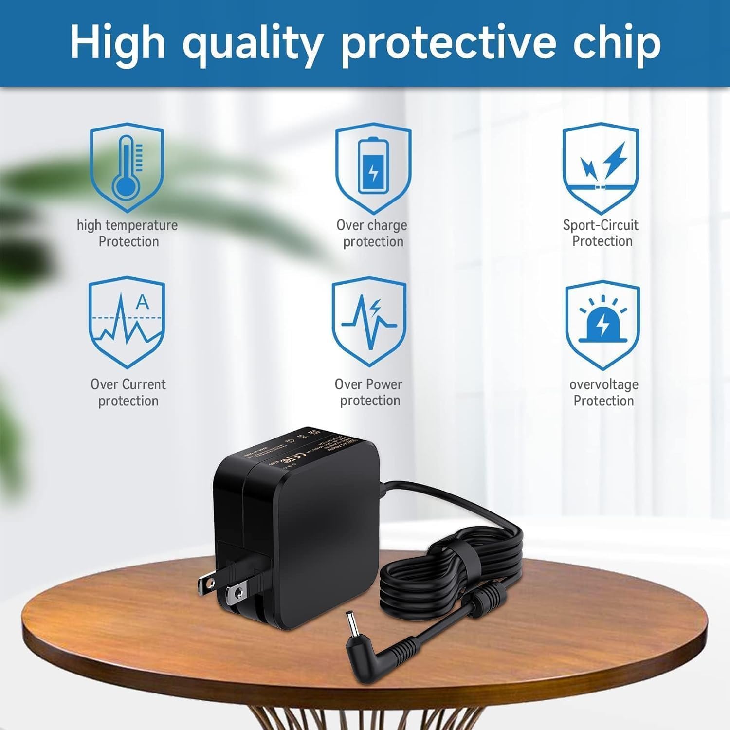 45W Laptop Charger Replacement For Lenovo Ideapad 100S 310 320 330 330S 120S 510 520 530S 710S Flex 4 5 6 1470 1480 1570 ; Chromebook N22 N42; Yoga 710 11 14 15 Adlx65Ccgu2A Adapter Power Supply Cord