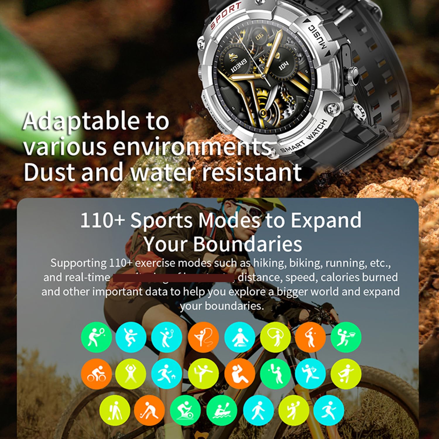 Ypsdoowkj Smart Watch With Earbuds For Men Women,1.52'' Hd Touch Screen,9D Sound Effects,110+ Fitness & Sleep Monitor, Bluetooth