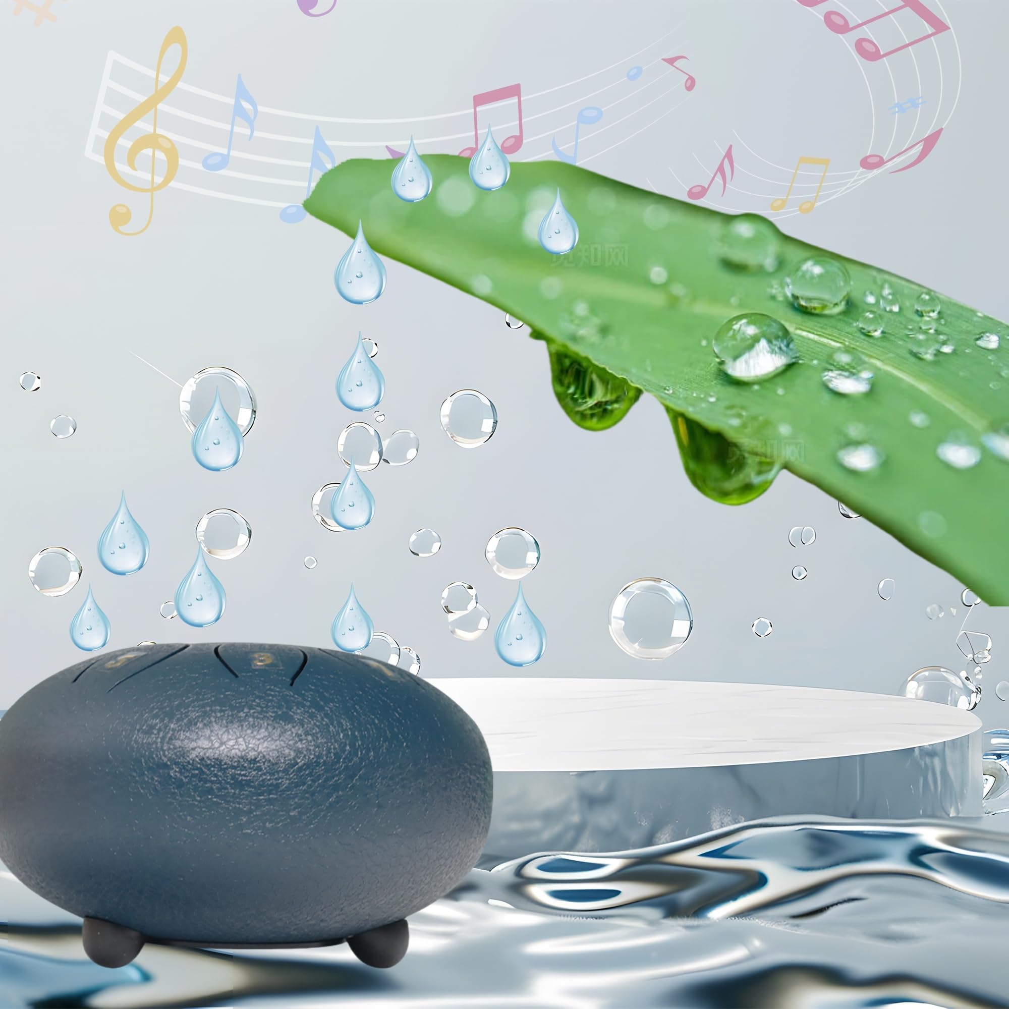 Regis Steel Tongue Drum 6 Inch 8 Notes Musical Percussion Instrument, Rain Drum For Outside - Musician Gift For Family And Frien