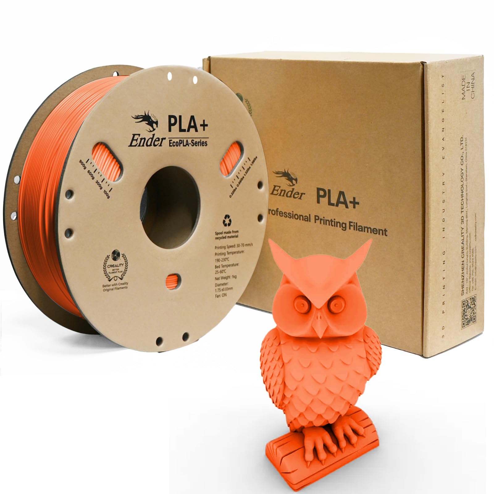 Creality Ender 1.75Mm Orange Pla (Pro) 3D Printer Filament 1Kg Spool(2.2Lbs), Diameter Accuracy +/  0.03Mm,Smooth Printing Filam