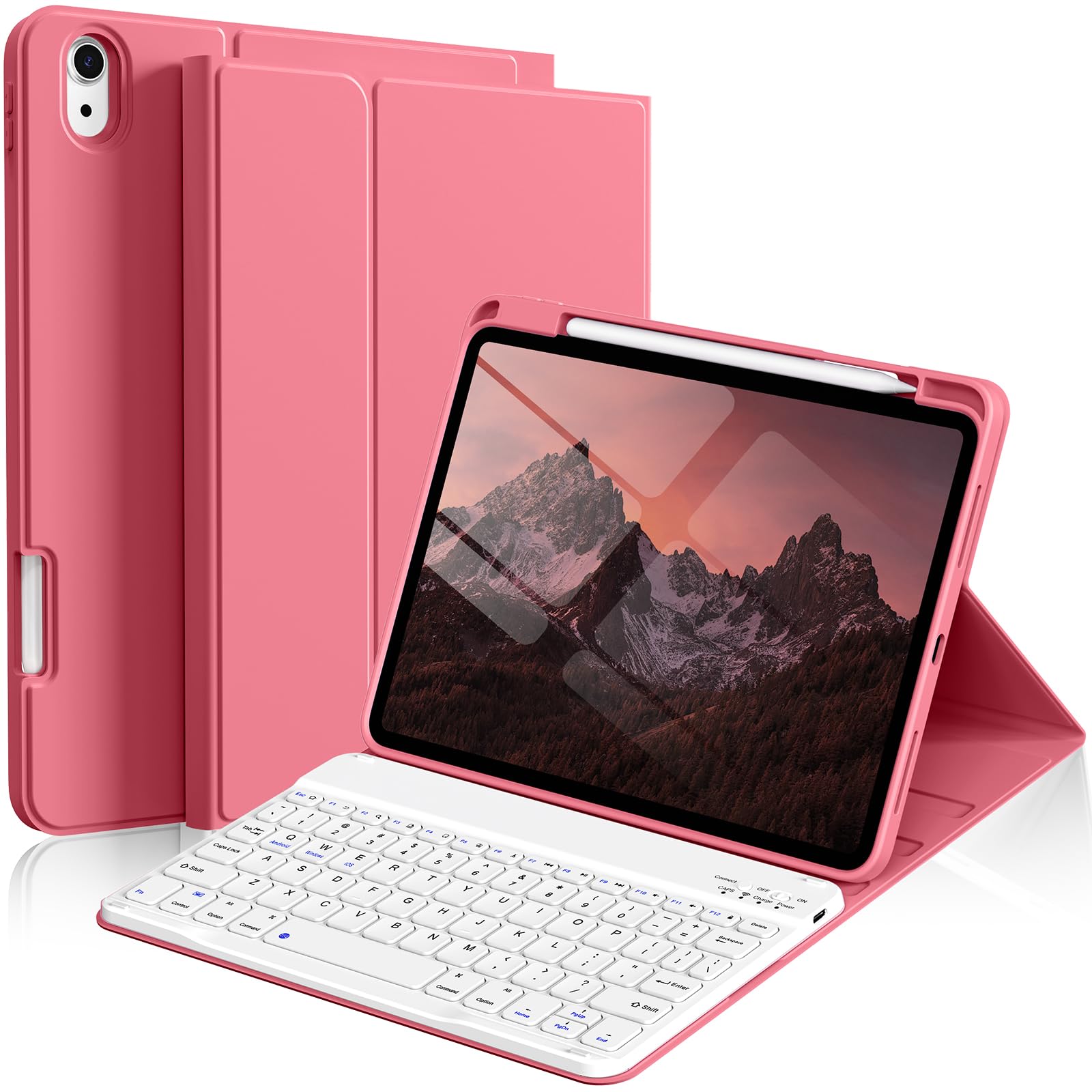 kenke for iPad 11/10th Gen Case with Keyboard 11/10.9 inch 2025 A16/2022, Detachable Wireless Bluetooth Keyboard Case with Bulit