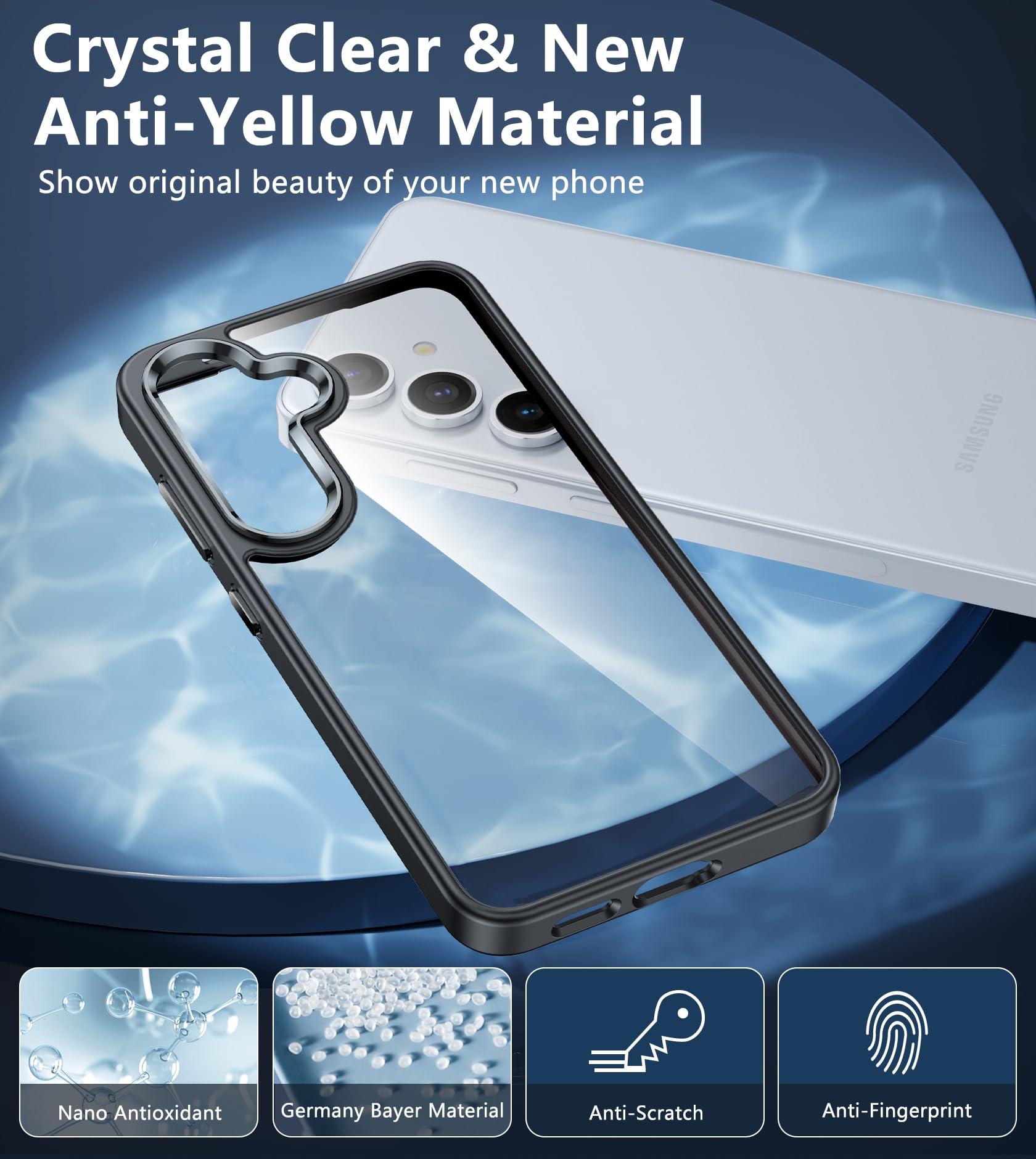 Fntcase For Samsung Galaxy S24 Case: Military Grade Anti Yellowing Shockproof Protective Phone Cover | Full Protection Drop Proo