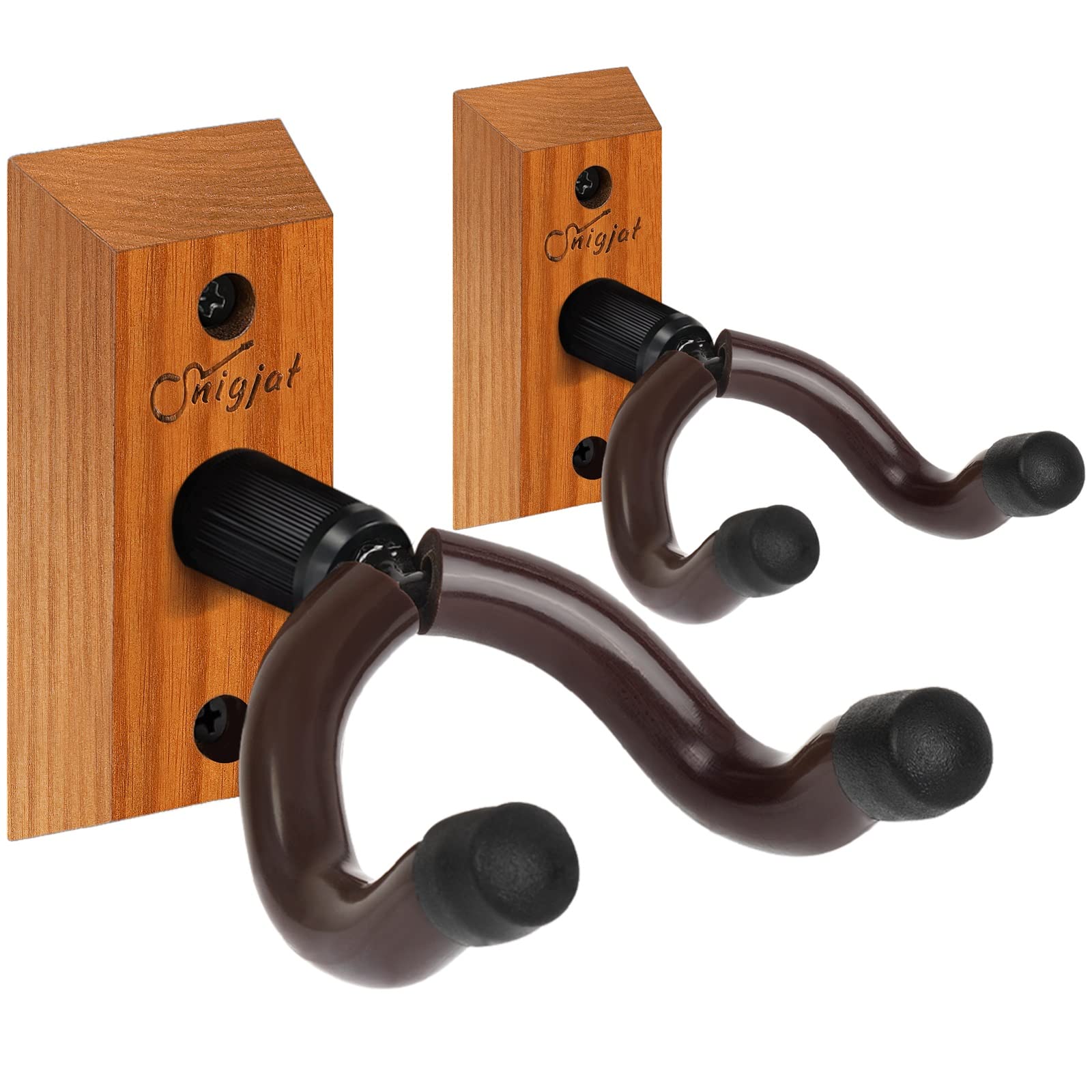 Guitar Hanger   Guitar Wall Mount 2 Pack, Hardwood Guitar Wall Hanger With Screws, V Shaped Guitar Mount Hanger Hook Holder Stan