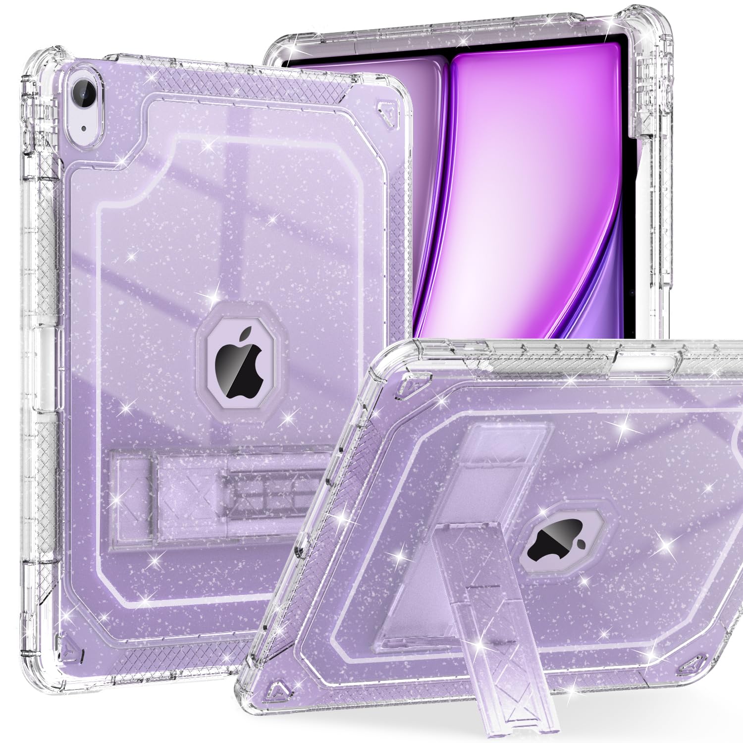 Zonefoker For New Ipad Air 13 Inch Case 2024 M2, 13'' Ipad Air Case 6Th Gen 2024 13 Inch Clear Glitter Slim Cover With Pencil Ho