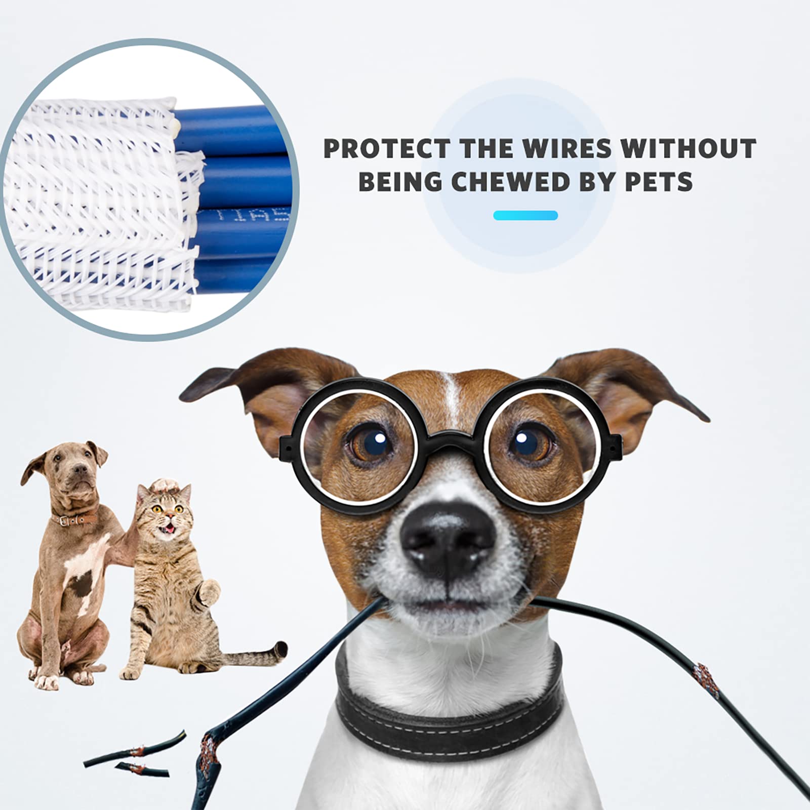 Agptek Cable Sleeve Cover 25Ft   4/5 Inch Cord Management Wire Organizer Under Desk, Home Office Computer Wire Cover Hider Cord