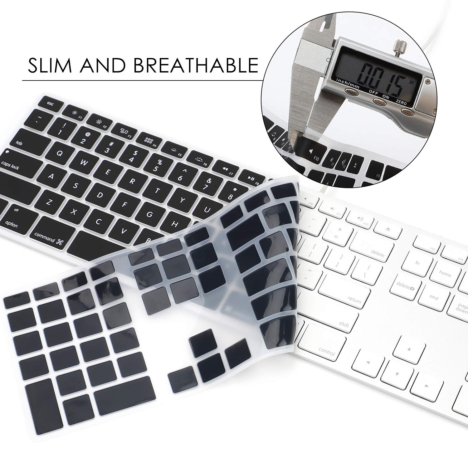 Allinside Black Keyboard Cover For Imac Usb Keyboard A1243 Mb110Ll/B
