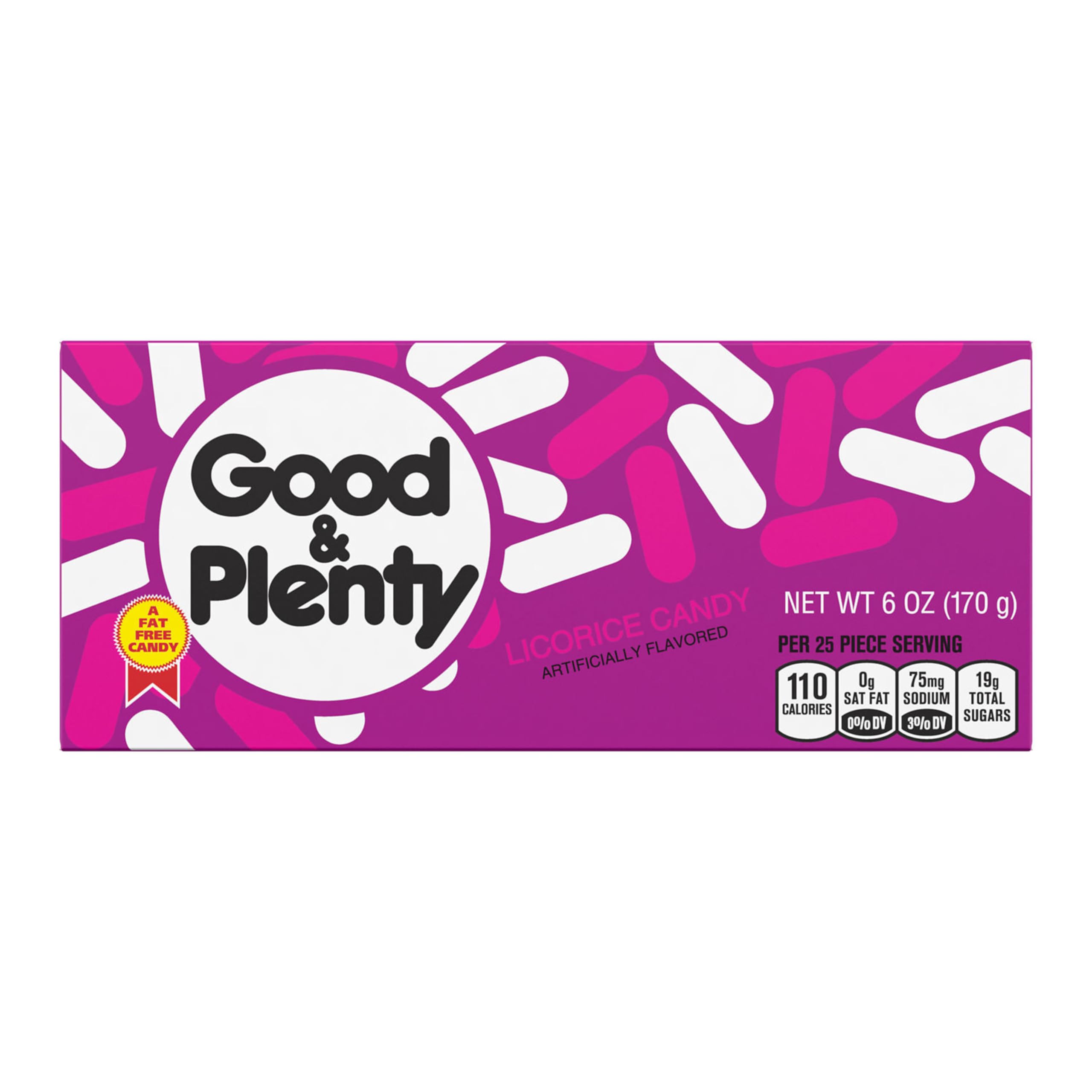 Good & Plenty Licorice Fat Free, Candy Boxes, Vegetarian, 6 Oz (12 Count)