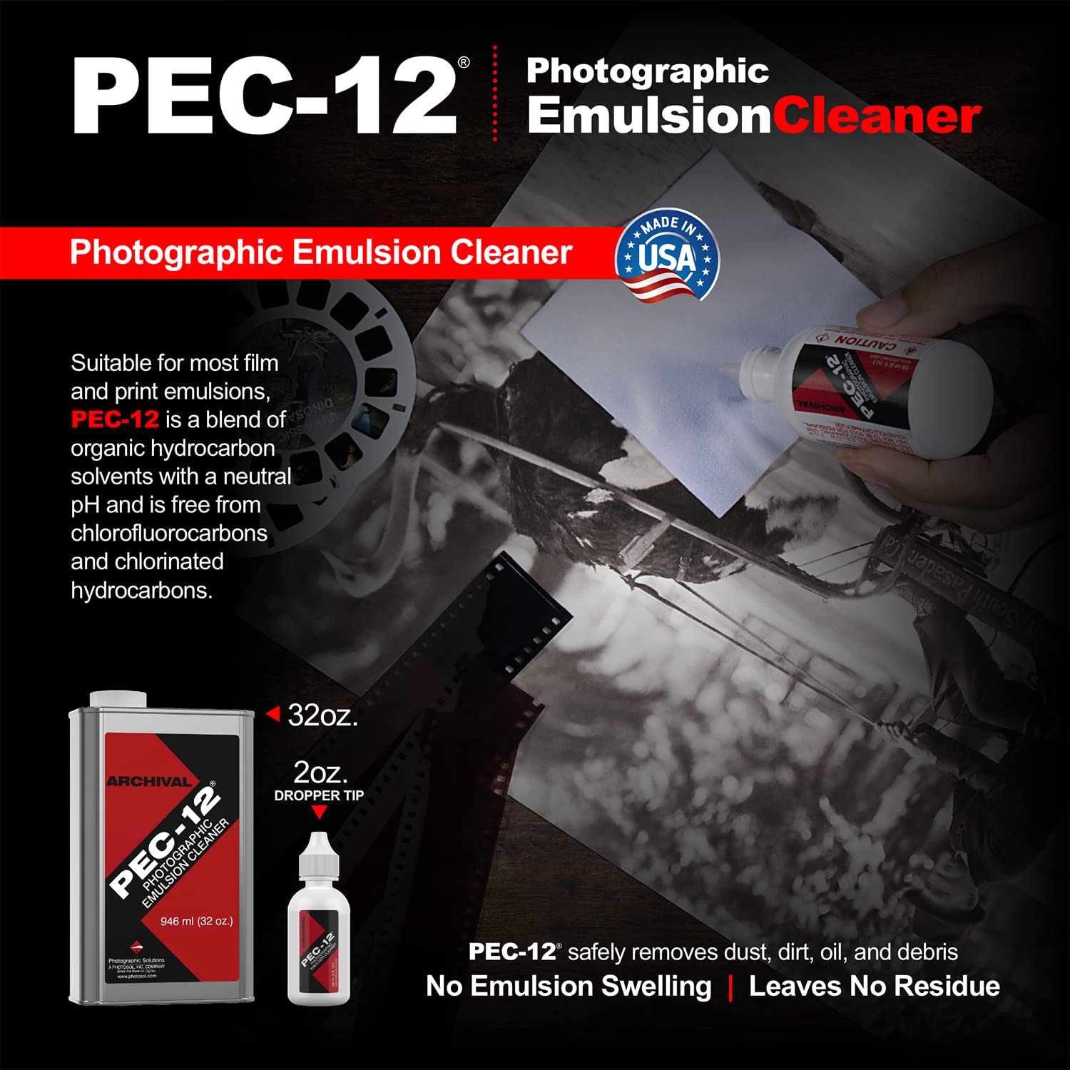 Pec 12 Photographic Emulsion Cleaner   Remove Non Water Based Stains, Grease & Ink From Emulsions And Bases   For Cleaning 35Mm