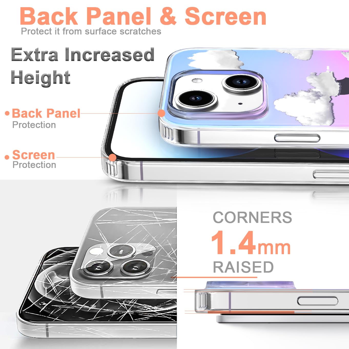 I Mgae In Ar Cute Clear Crystal Designed For Iphone 14 Case 6.1 Inch 2022 Released,Shockproof Protective Phone Cases Slim Cover