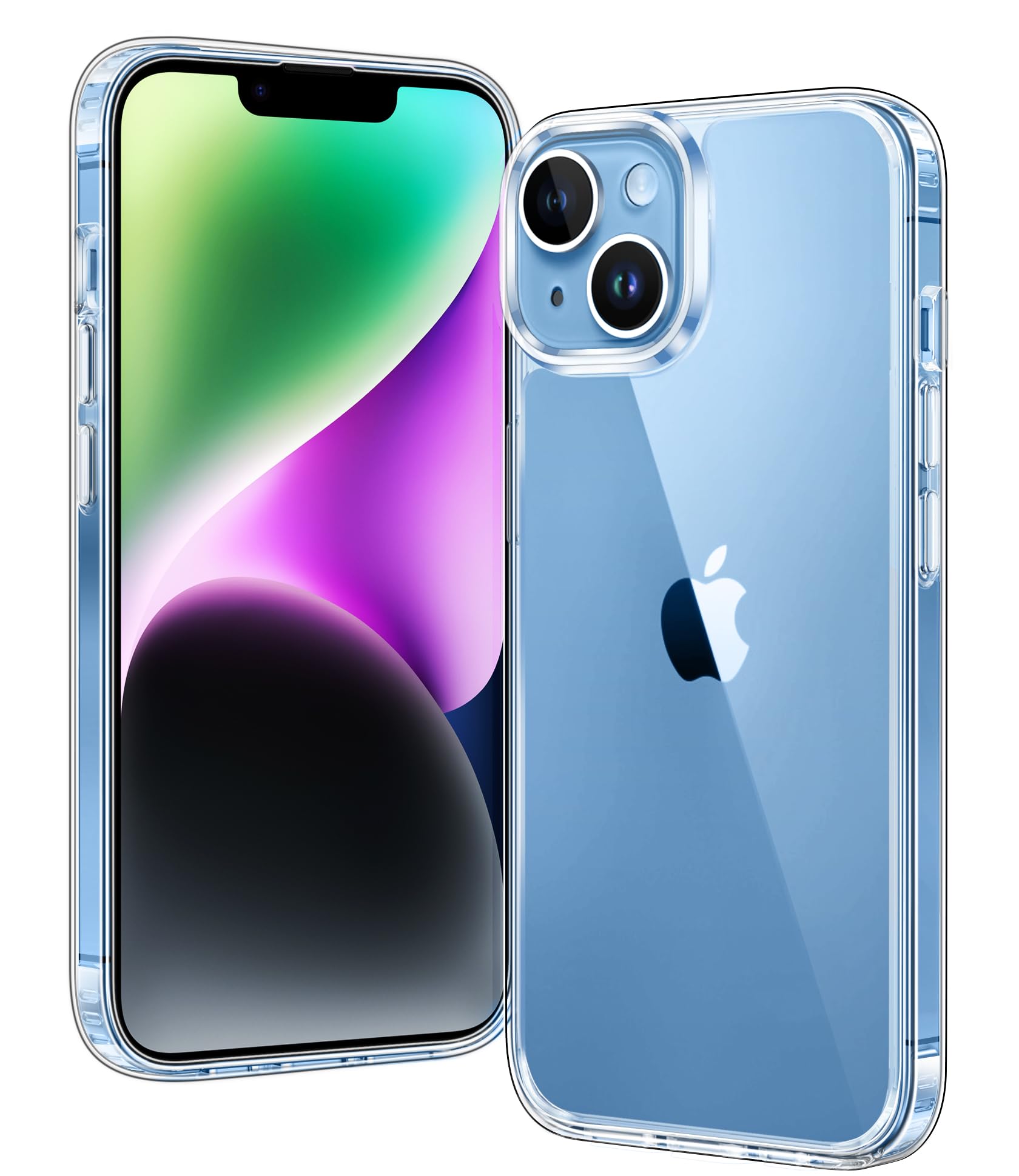 FNTCASE for iPhone 14 Plus Case: Clear Phone Cases Compatible with Magsafe Slim Anti Yellowing Military Grade Drop Protection Ru