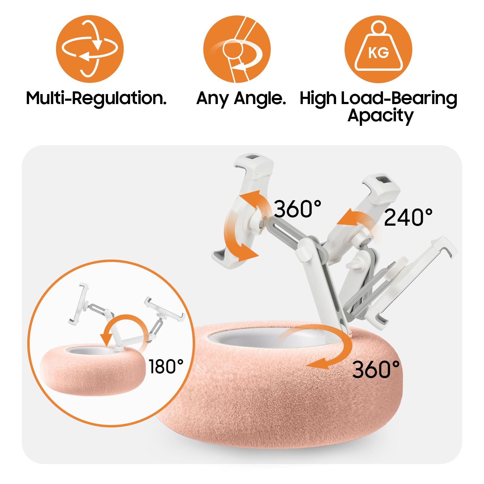 Plshugek Pillow Stand Holder For Kindle Tablet Ipad With Snack Bowl, Lap Cozy Pillow Stand Holder For Reading In Bed For 4.7'' 1