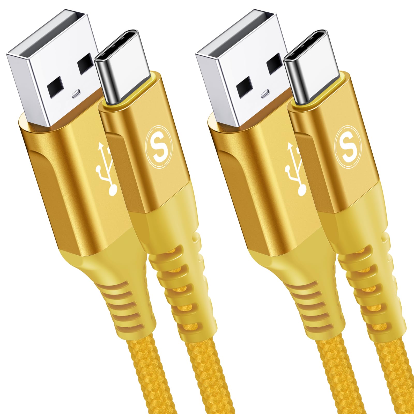 Sweguard Usb Type C Charger Cable [2 Pack,6.6Ft+6.6Ft] Iphone 16 15 Charger Braided Usb C Cord For Iphone 16 15 Pro Max Plus,Sam