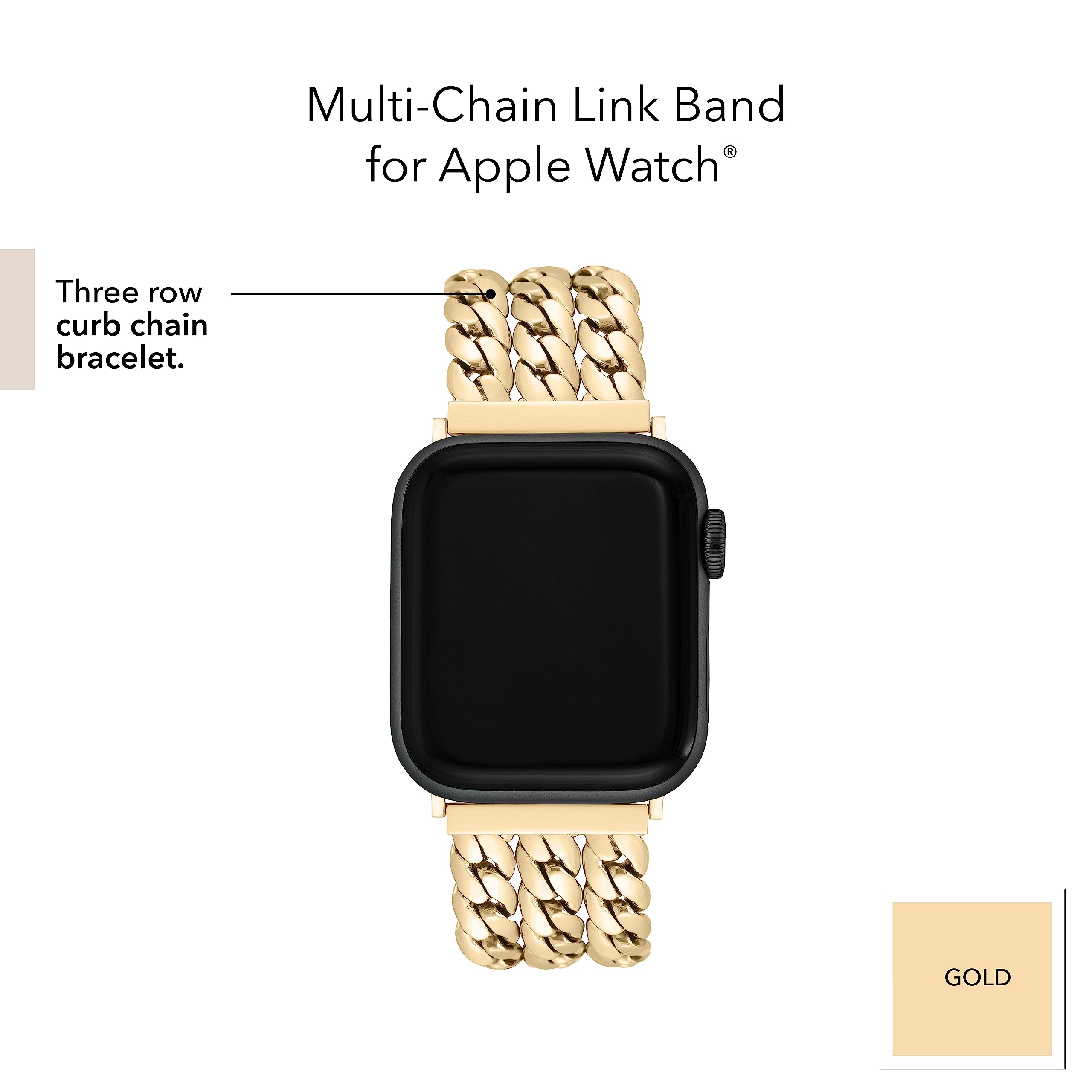 Anne Klein Fashion Chain Bracelet For Apple Watch, Secure, Adjustable, Apple Watch Band Replacement, Fits Most Wrists