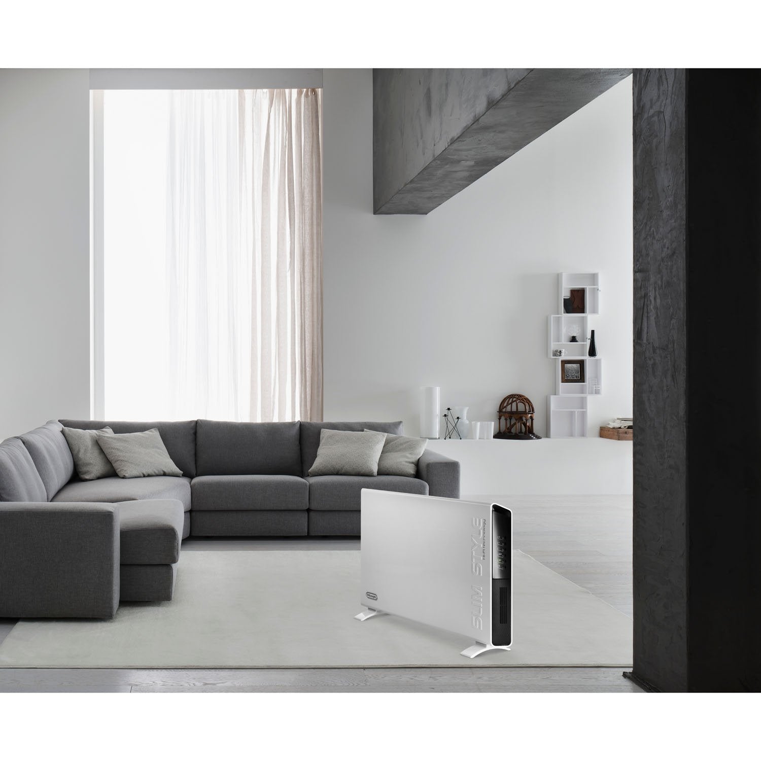 Delonghi Convection Panel Heater, Full Room Quiet 1500W, Portable Electric Heater Is Freestanding/Easily Wall Mounted. Energy Sa