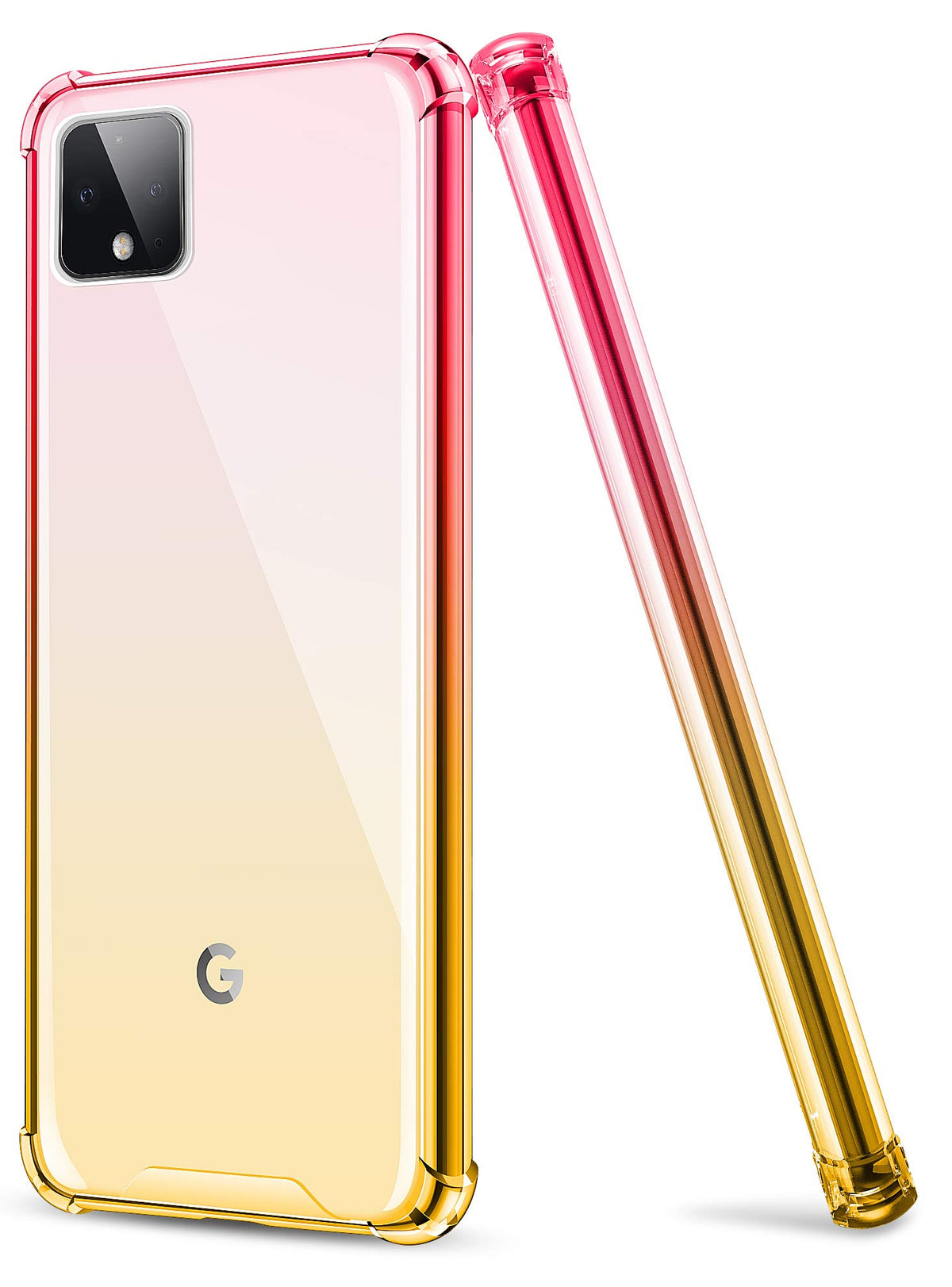 Salawat Compatible With Google Pixel 4 Xl Case, Clear Cute Gradient Slim Phone Case Cover Reinforced Tpu Bumper Hard Pc Back Sho