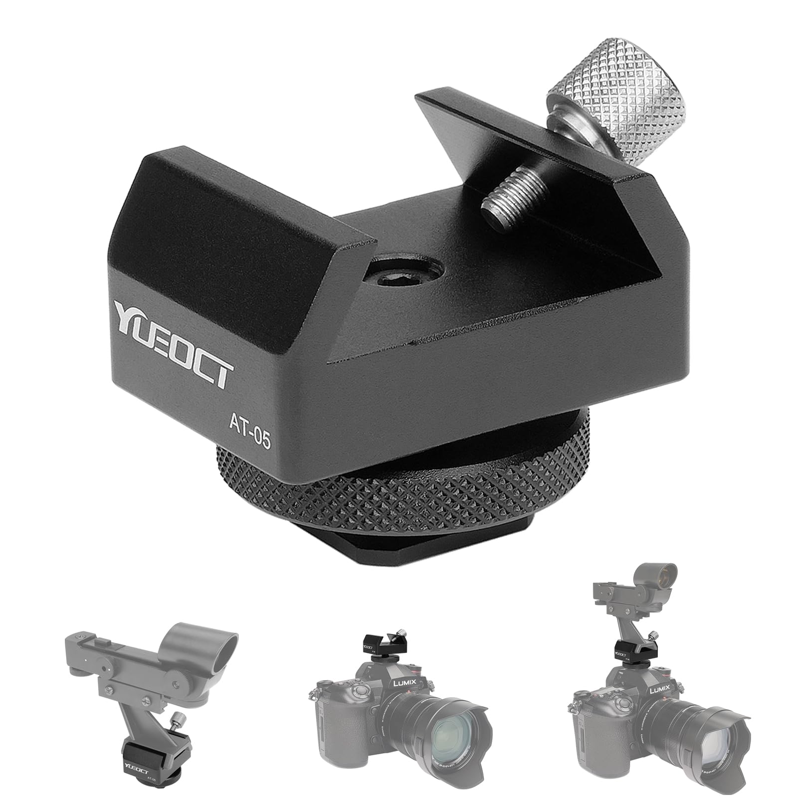 Yueoct Metal Telescope Finderscope Mount Adapter Finder Scope Base Dovetail Bracket With 1/4'' Threaded Hole For Video Dslr Mirr