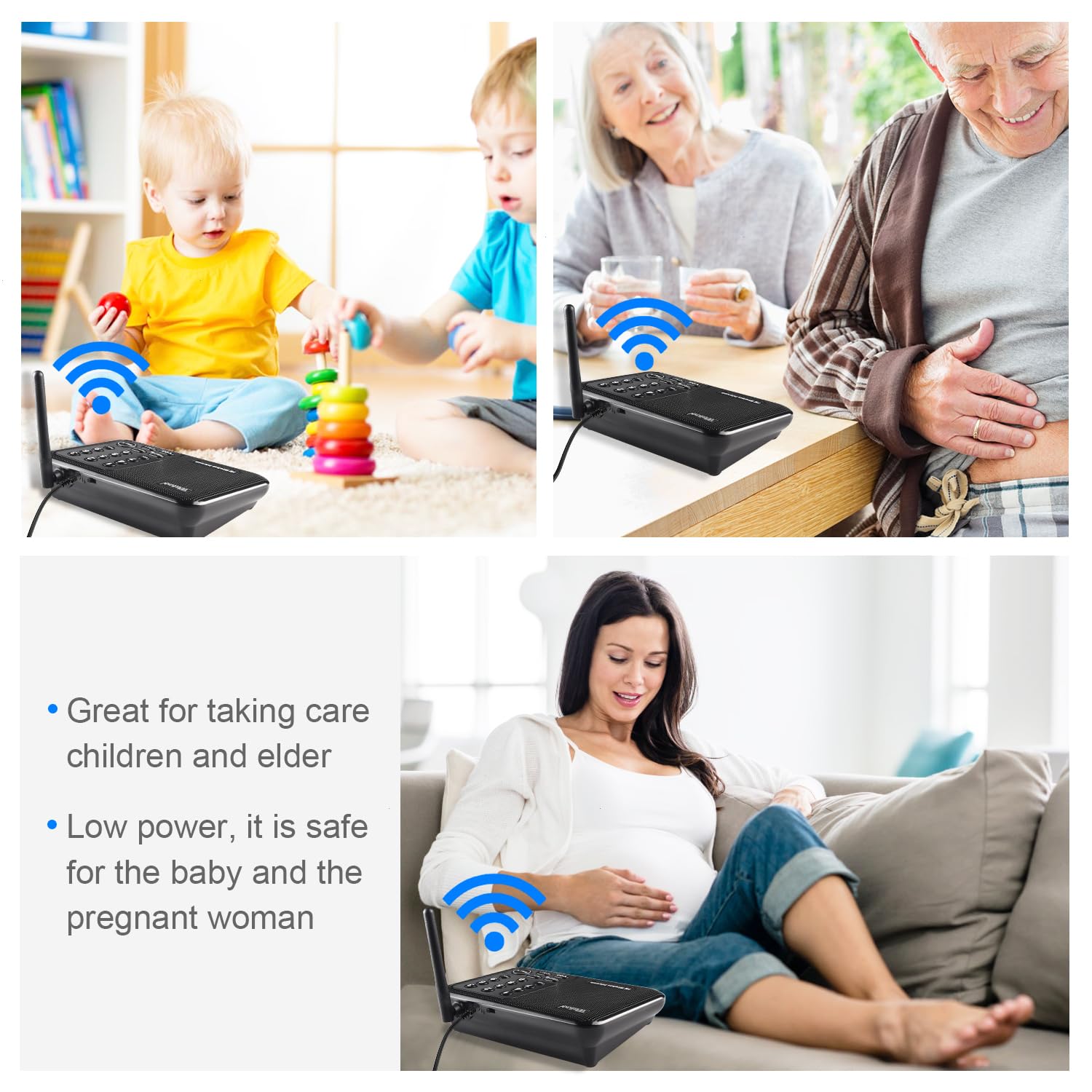 Wuloo Wireless Intercom System For Home 1 Mile Range 10 Channel 3 Code, Intercoms Wireless For Home House Business Office, Home Communication System, Room To Room Intercom Wl666(2 Units Set Black)