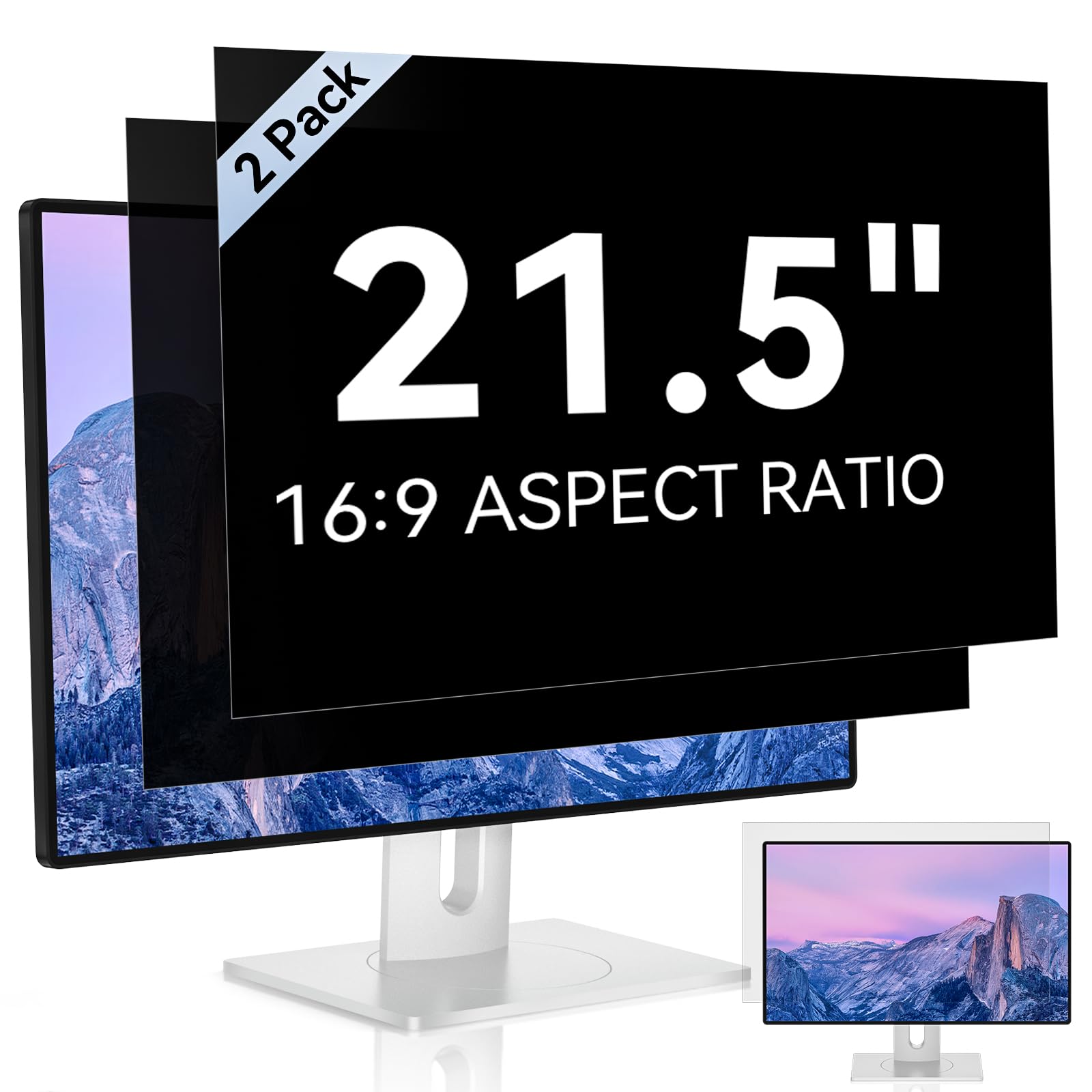 [2 Pack] 21.5 Inch Computer Privacy Screen For 16:9 Aspect Ratio Widescreen Monitor, Eye Protection Anti Glare Blue Light Comput