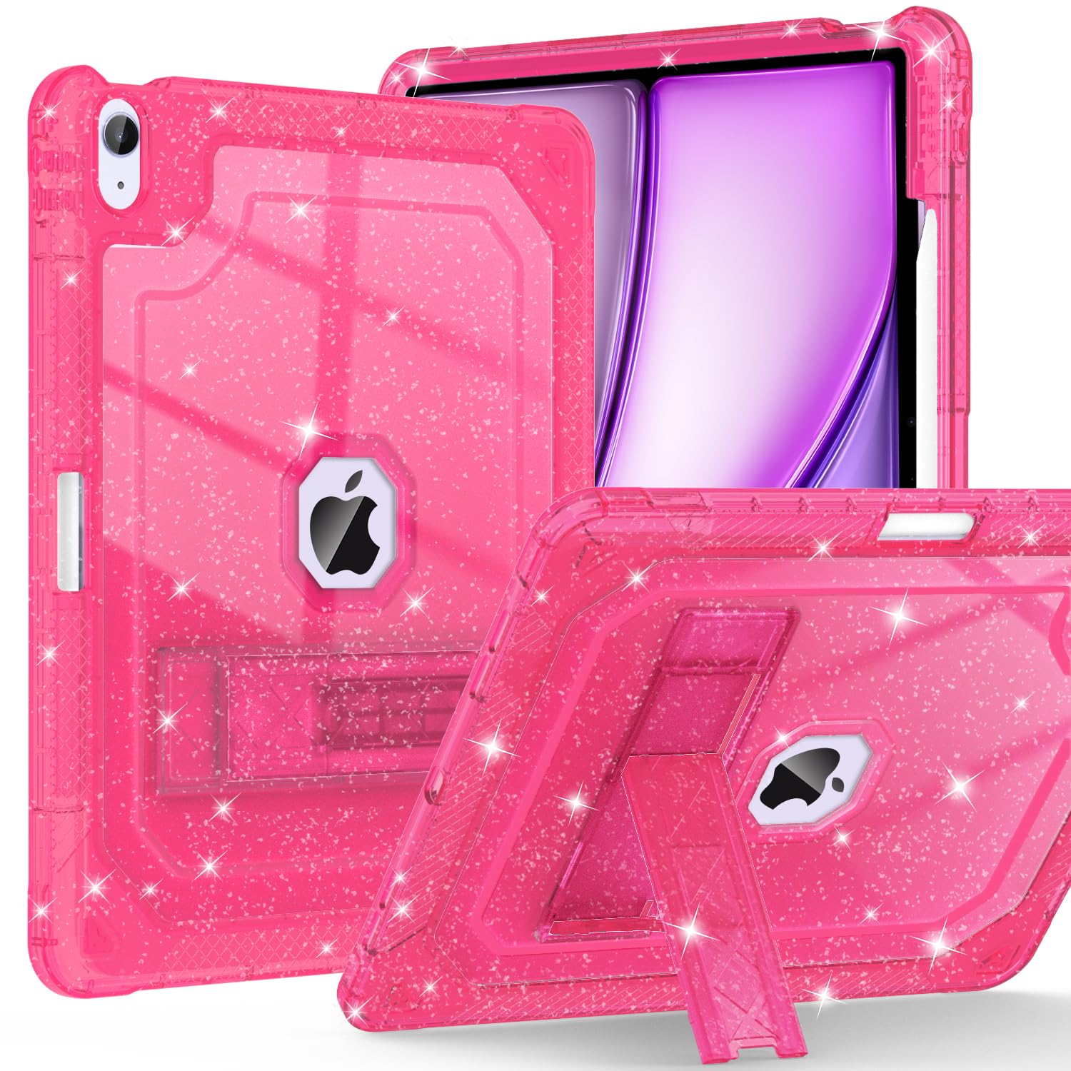 Zonefoker For New Ipad Air 13 Inch Case 2024 M2, 13'' Ipad Air Case 6Th Gen 2024 13 Inch Hot Pink Slim Cover With Pencil Holder