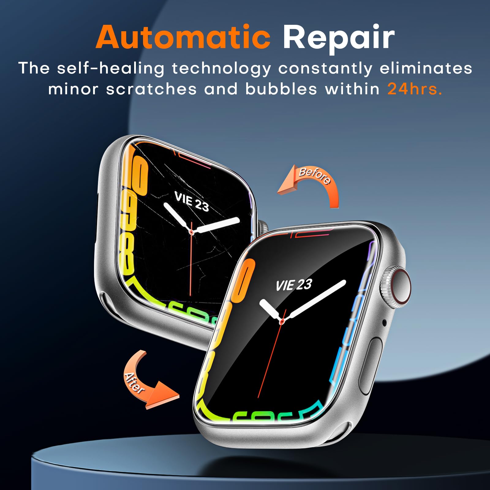 Tocol 6 Pack Apple Watch 45Mm Series 9/8/7 Screen Protector, Iwatch 45Mm(2023) [Hd Clear] [Scratch Resistant] [Bubble Free] [Eas